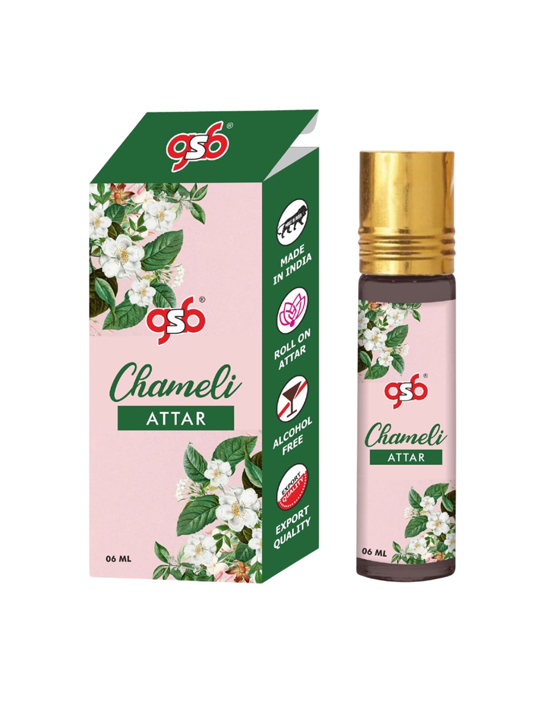 

GSB Chameli Alcohol Free Roll On Attar- 06 ml, Transparent