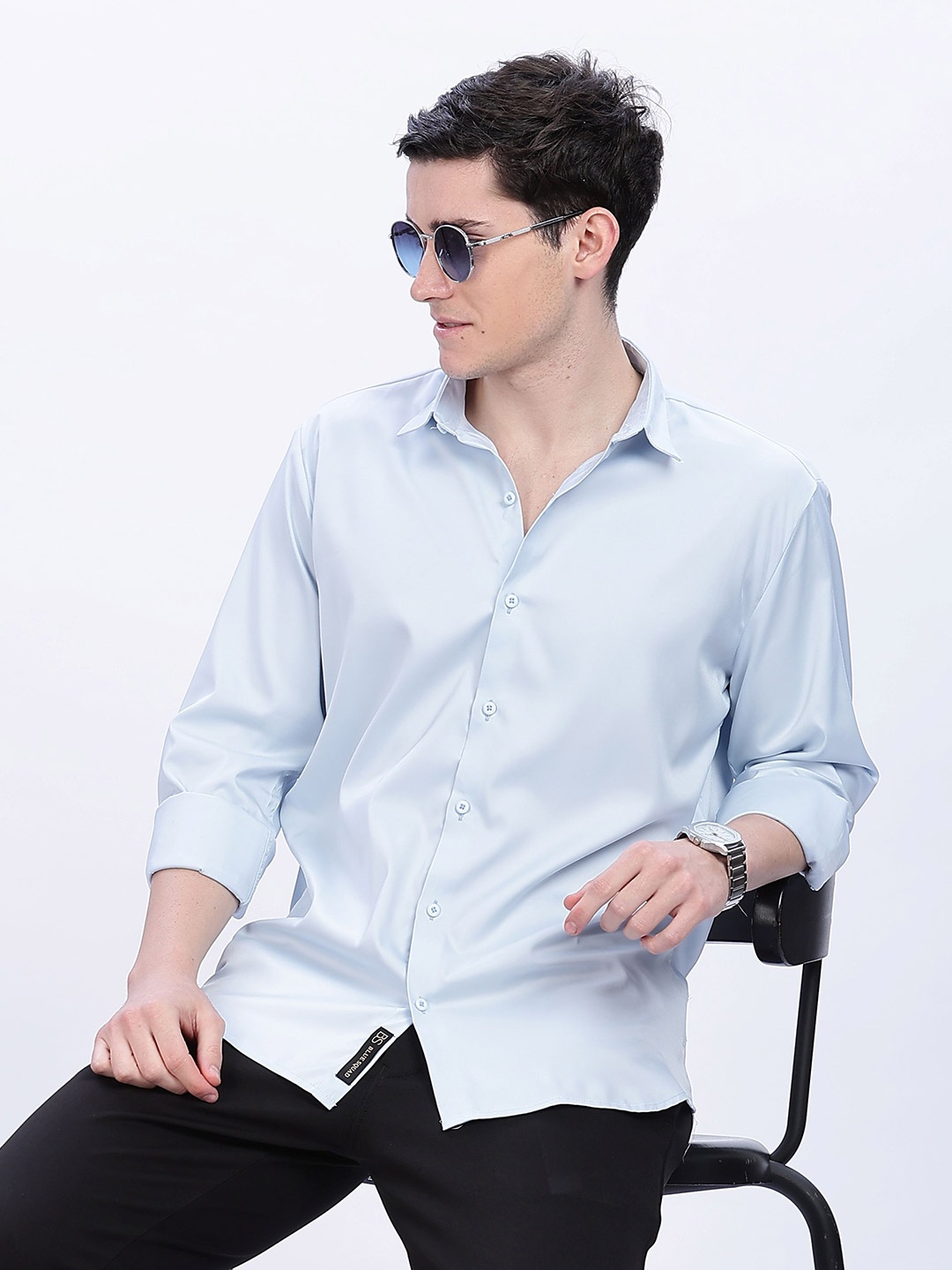

BS BLUE SQUAD Men Slim Fit Opaque Casual Shirt