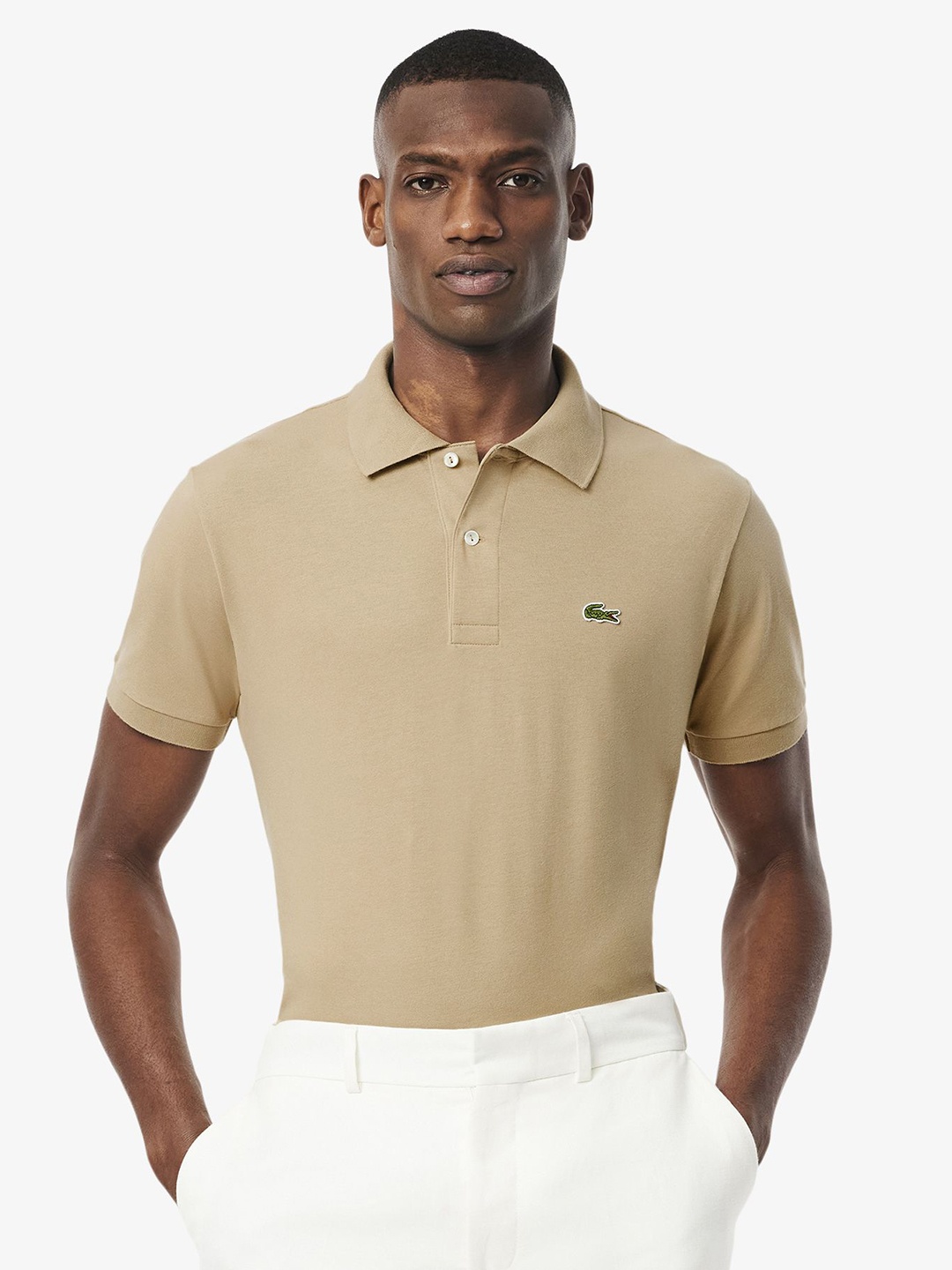 

Lacoste Men Polo Collar T-shirt, Beige