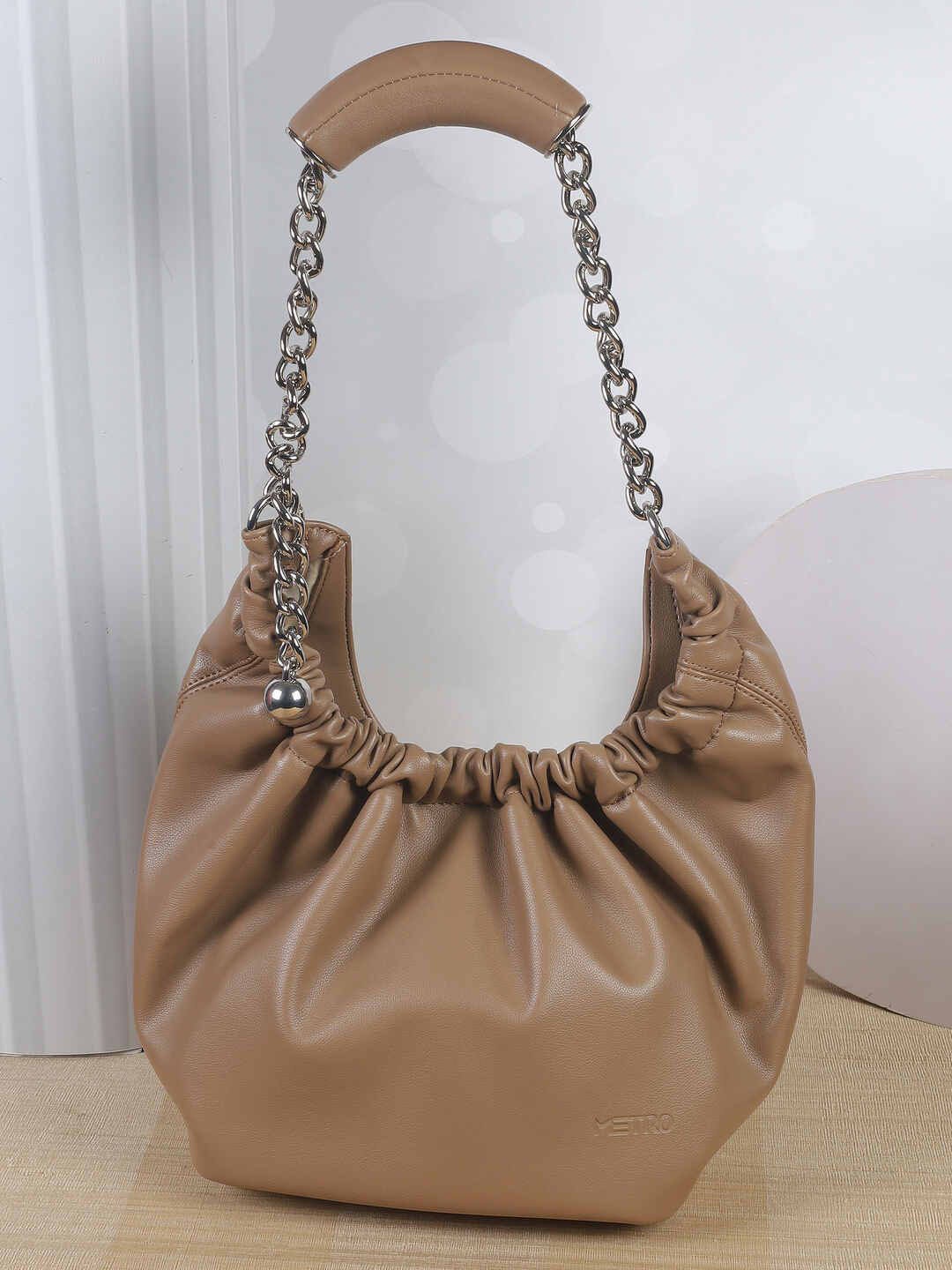 

Metro PU Bucket Hobo Bag with Quilted, Tan