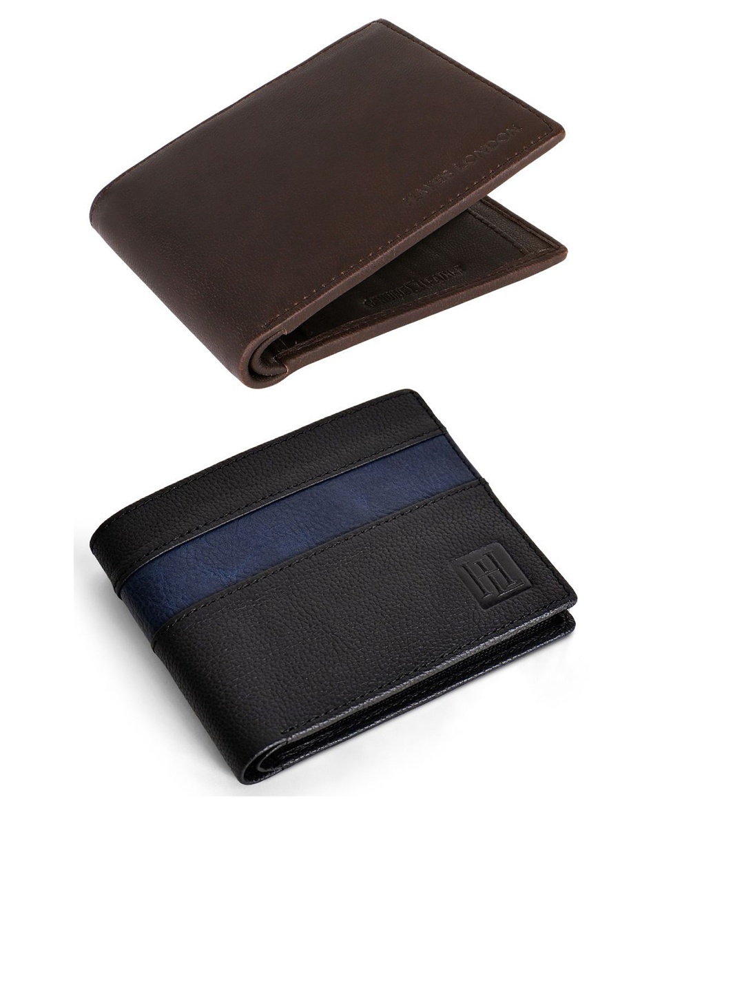 

Hayes London Men Wallets Pack of 2 Genuine Leather with RFID Blocking Combo, Brown