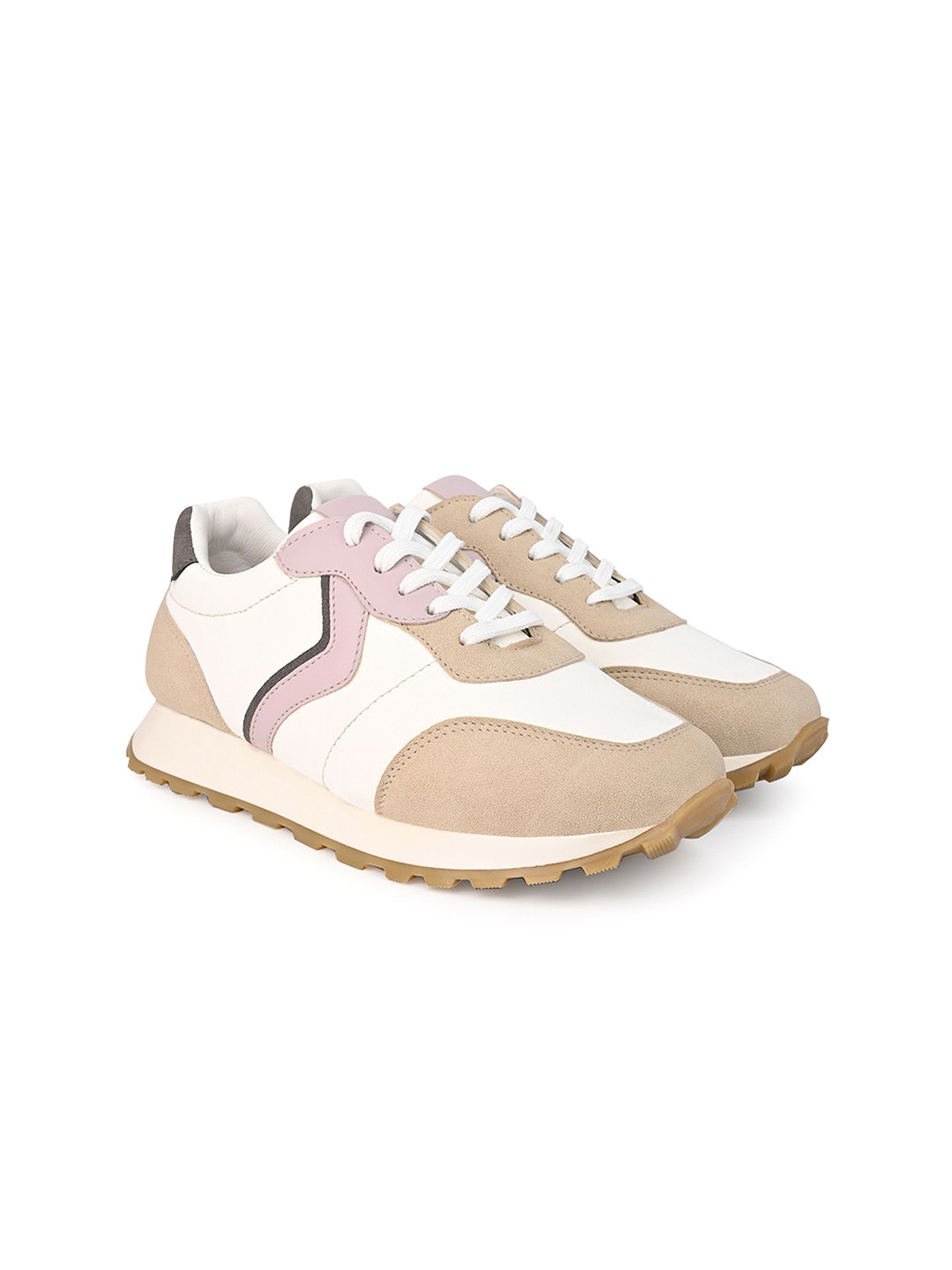 

The Roadster Lifestyle Co. Women Colourblocked Lightweight Sneakers, Beige