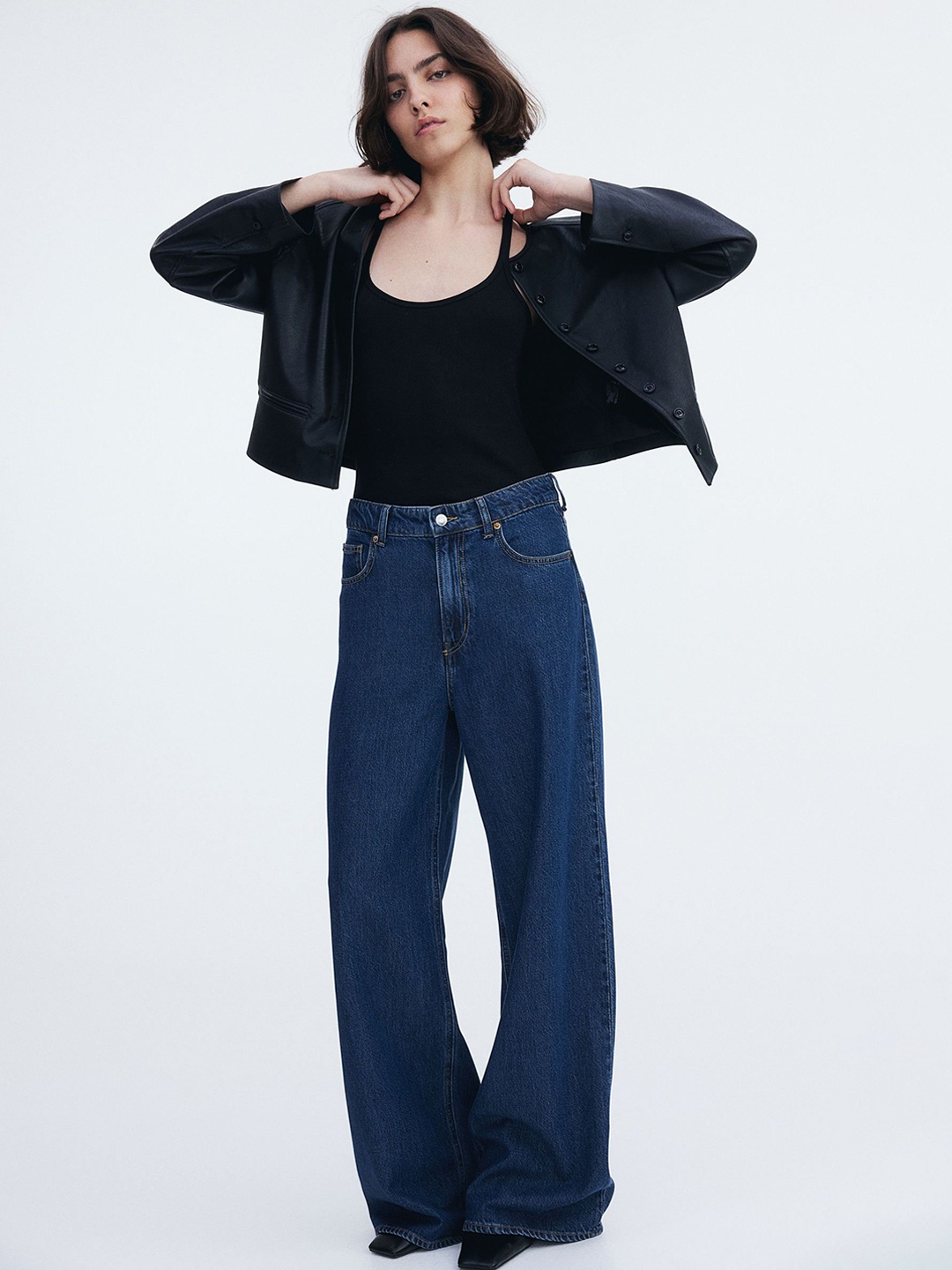 

H&M Wide High Jeans, Blue