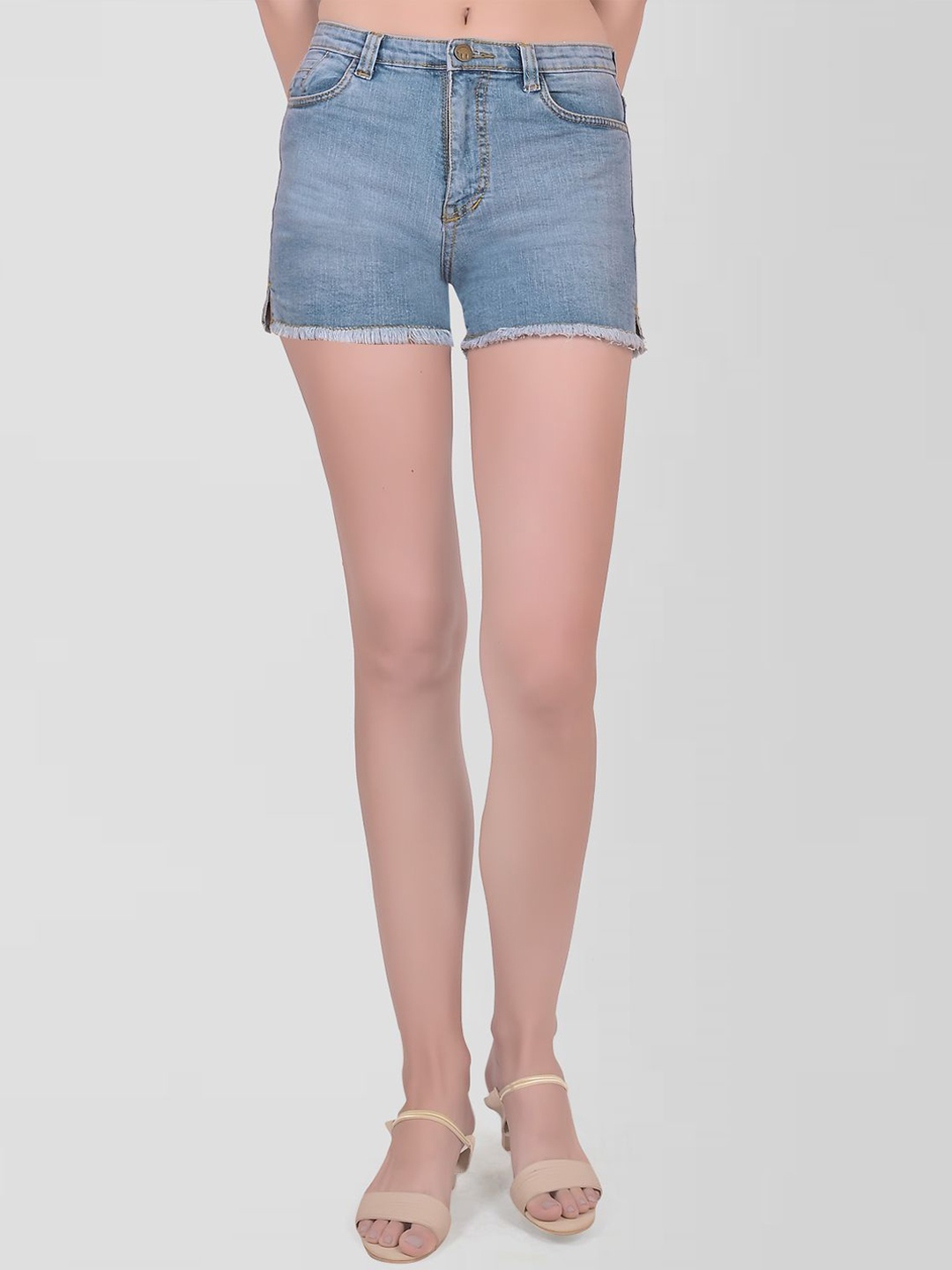 

CEFALU Women Skinny Fit Denim Denim Shorts, Blue