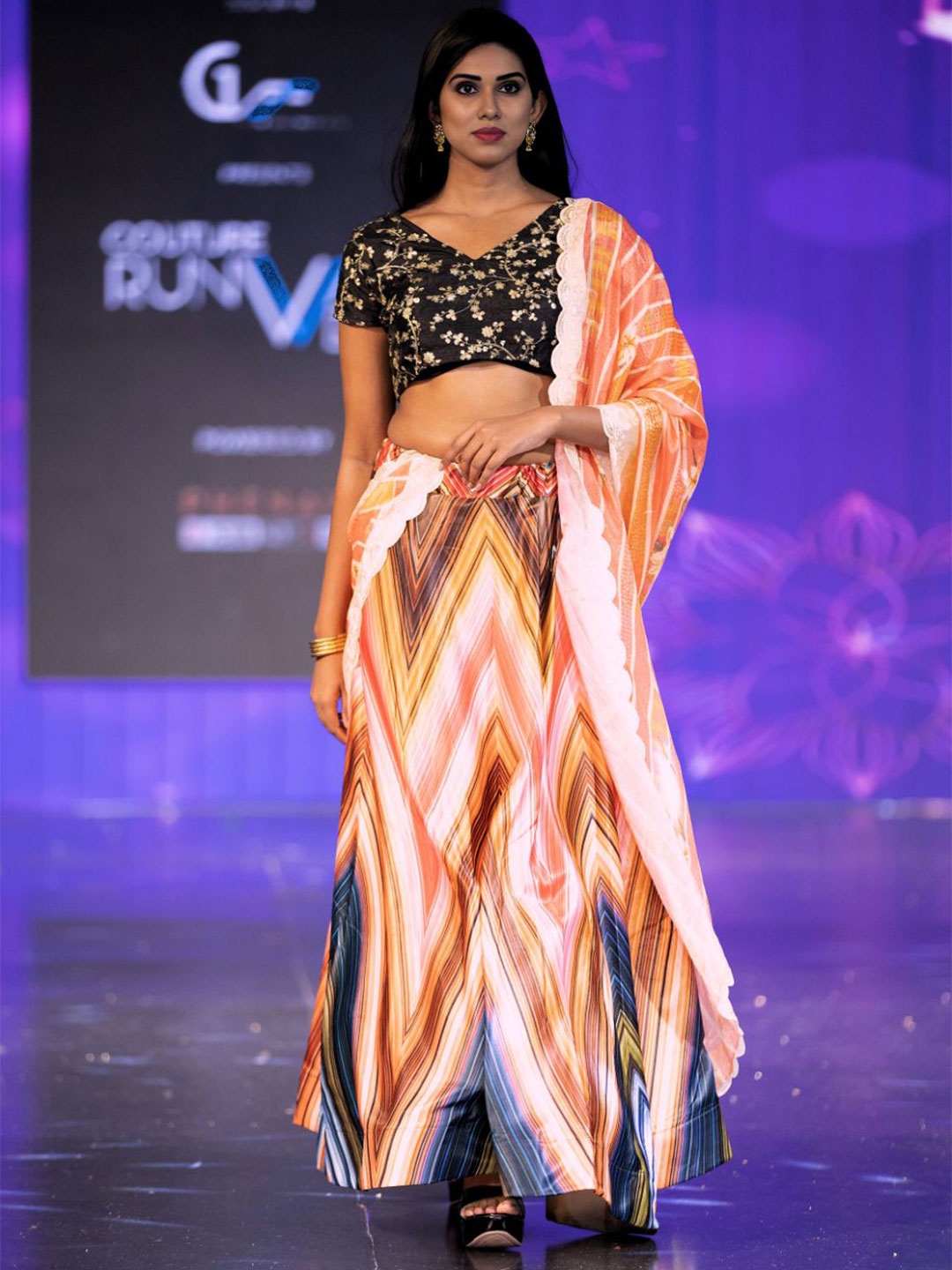 

Kaizen TEXO FAB Embroidered Thread Work Semi-Stitched Lehenga & Unstitched Blouse With Dupatta, Grey