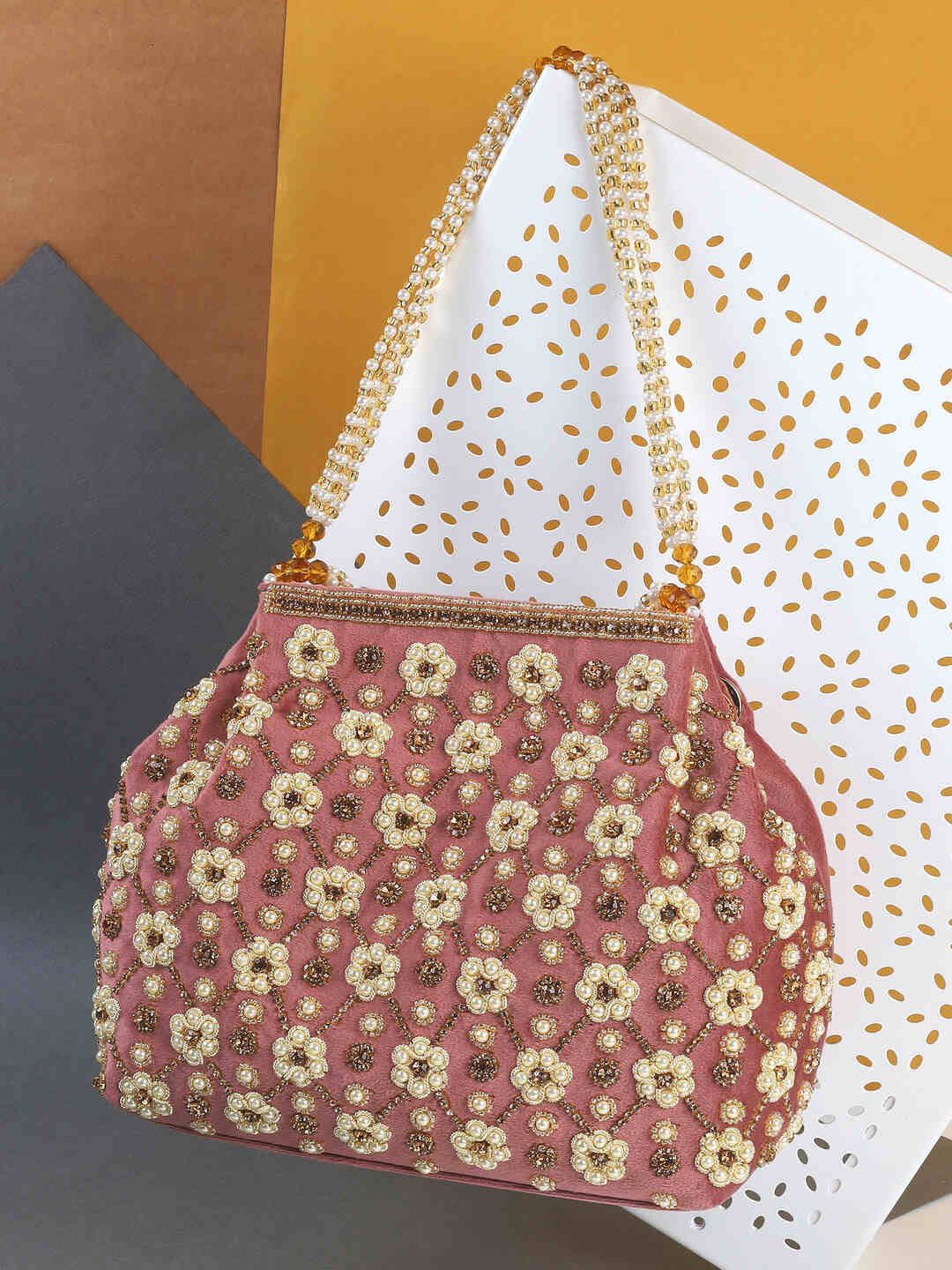 

Mochi Embellished Suede Oversized Shopper Hobo Bag, Pink