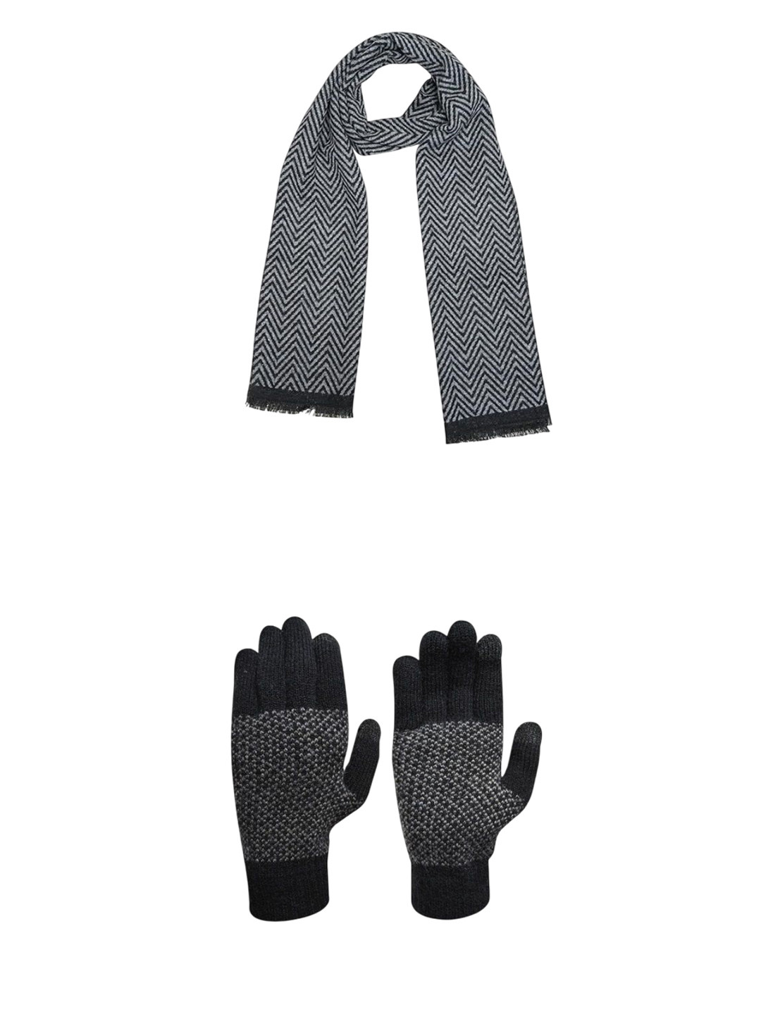 

LOOM LEGACY Men Patterned Acrylic Winter Gloves, Black