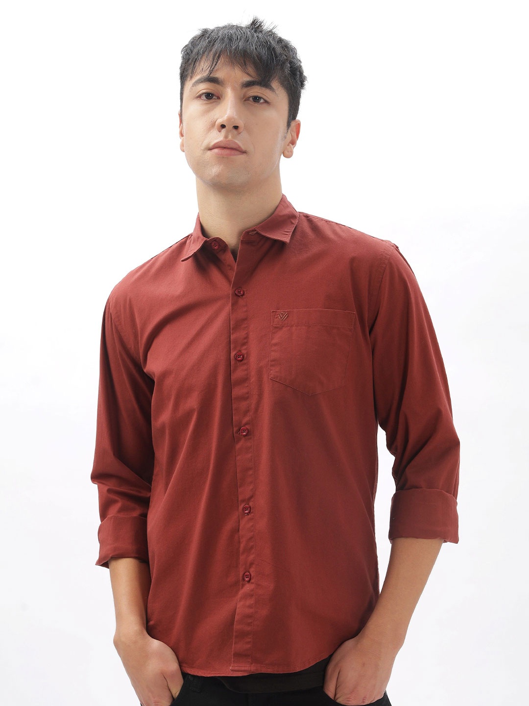 

BS BLUE SQUAD Men Slim Fit Opaque Casual Shirt, Maroon