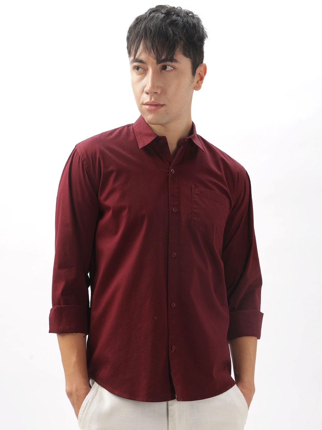 

BS BLUE SQUAD Men Slim Fit Opaque Casual Shirt, Rose