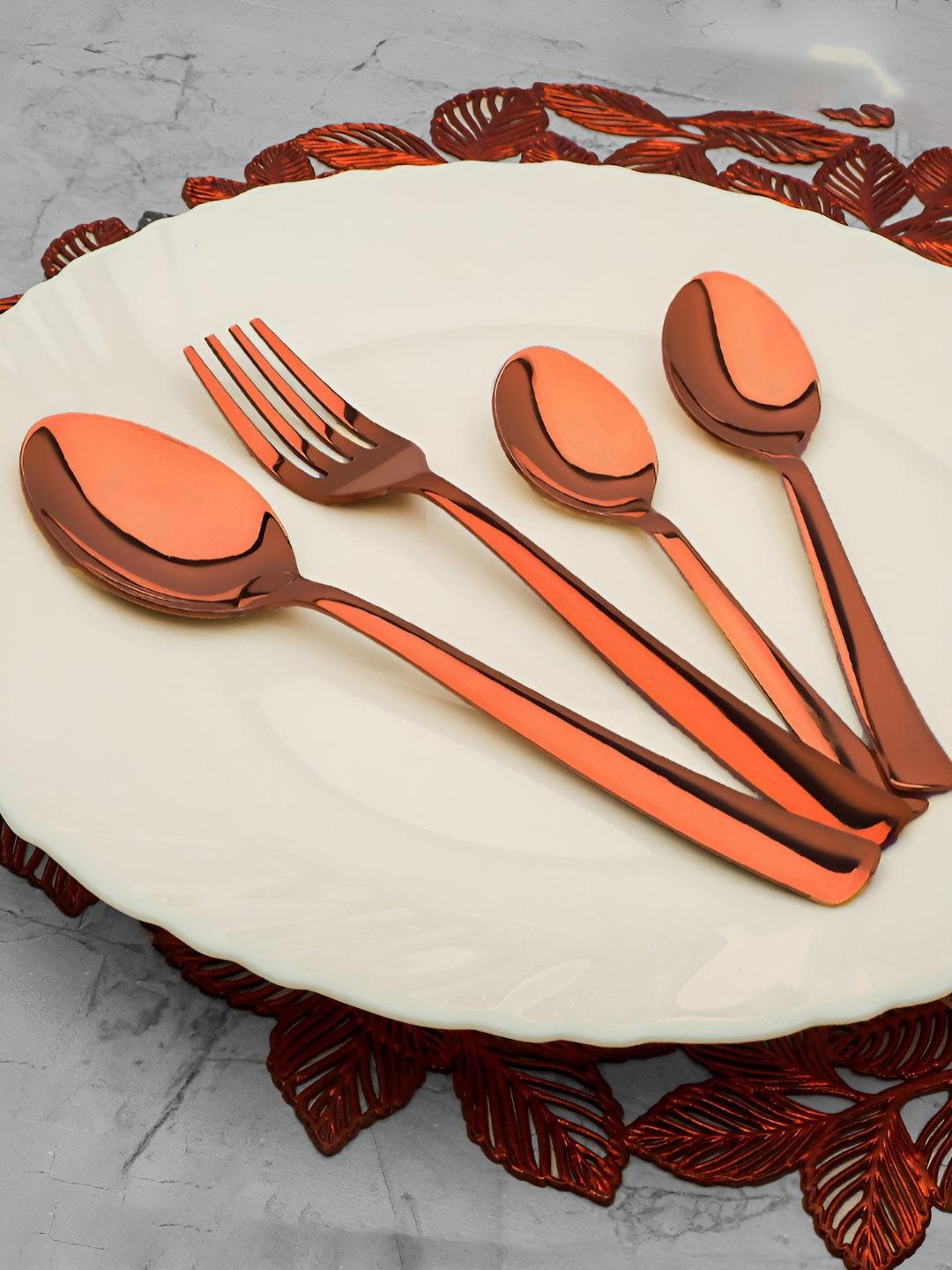 

Parage Rose Gold-Toned 24 Pieces Stainless Steel Premium Cutlery Set