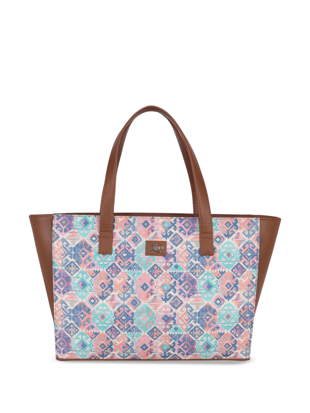 

LIVRO Floral Structured Tote Bag, Brown