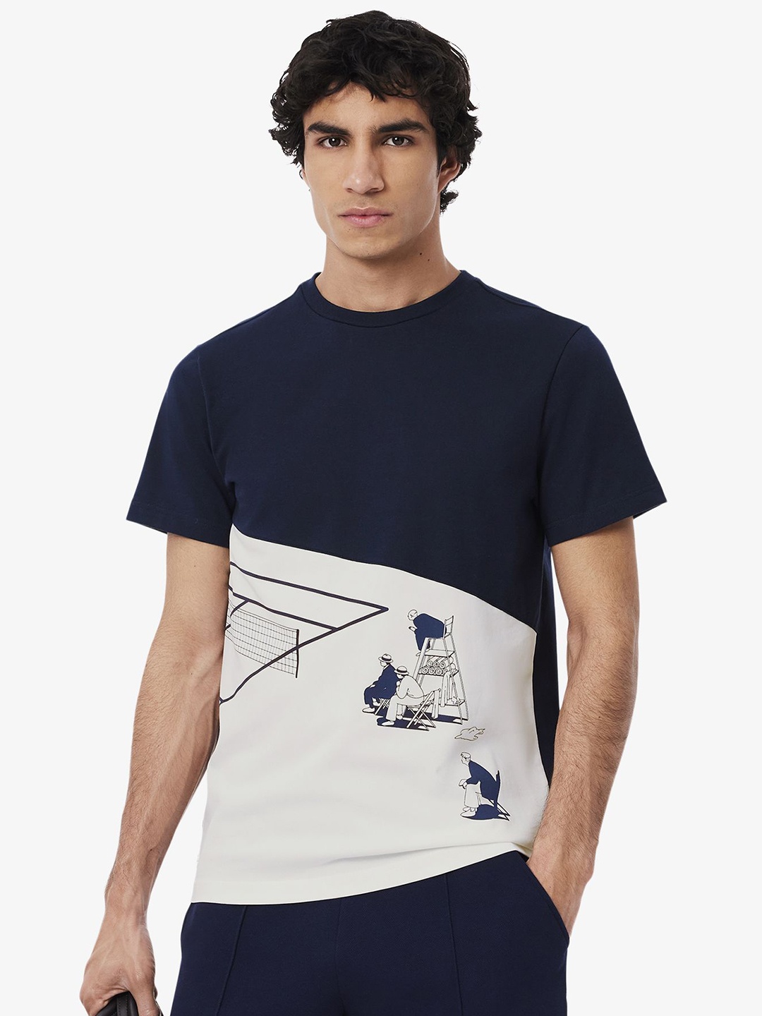 

Lacoste Men Printed Applique T-shirt, Navy blue