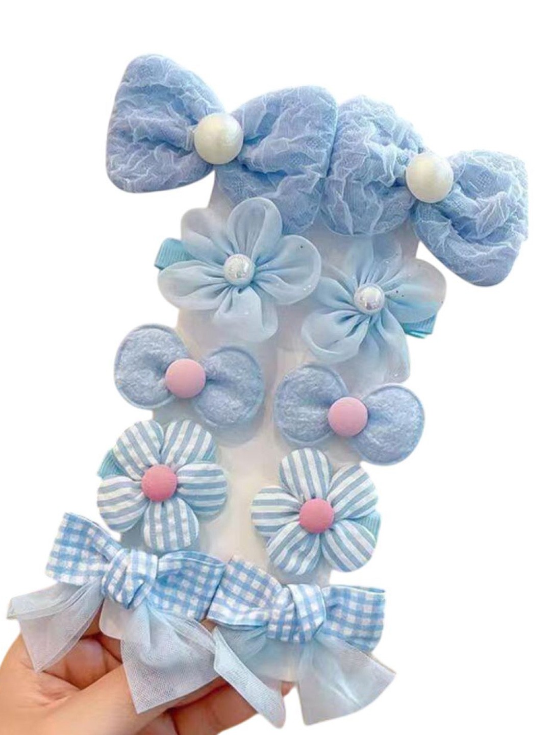 

SYGA Girls Set of 10 Hair Accessory Set, Blue