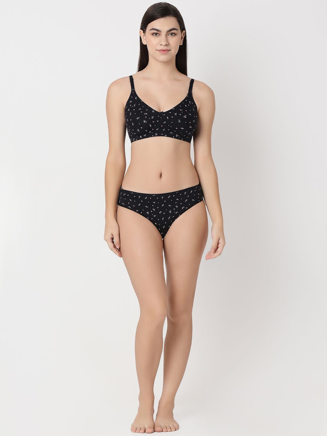 

Juliet Printed Shoulder Strap lingerie Set 1931 C 32 NB, Navy blue