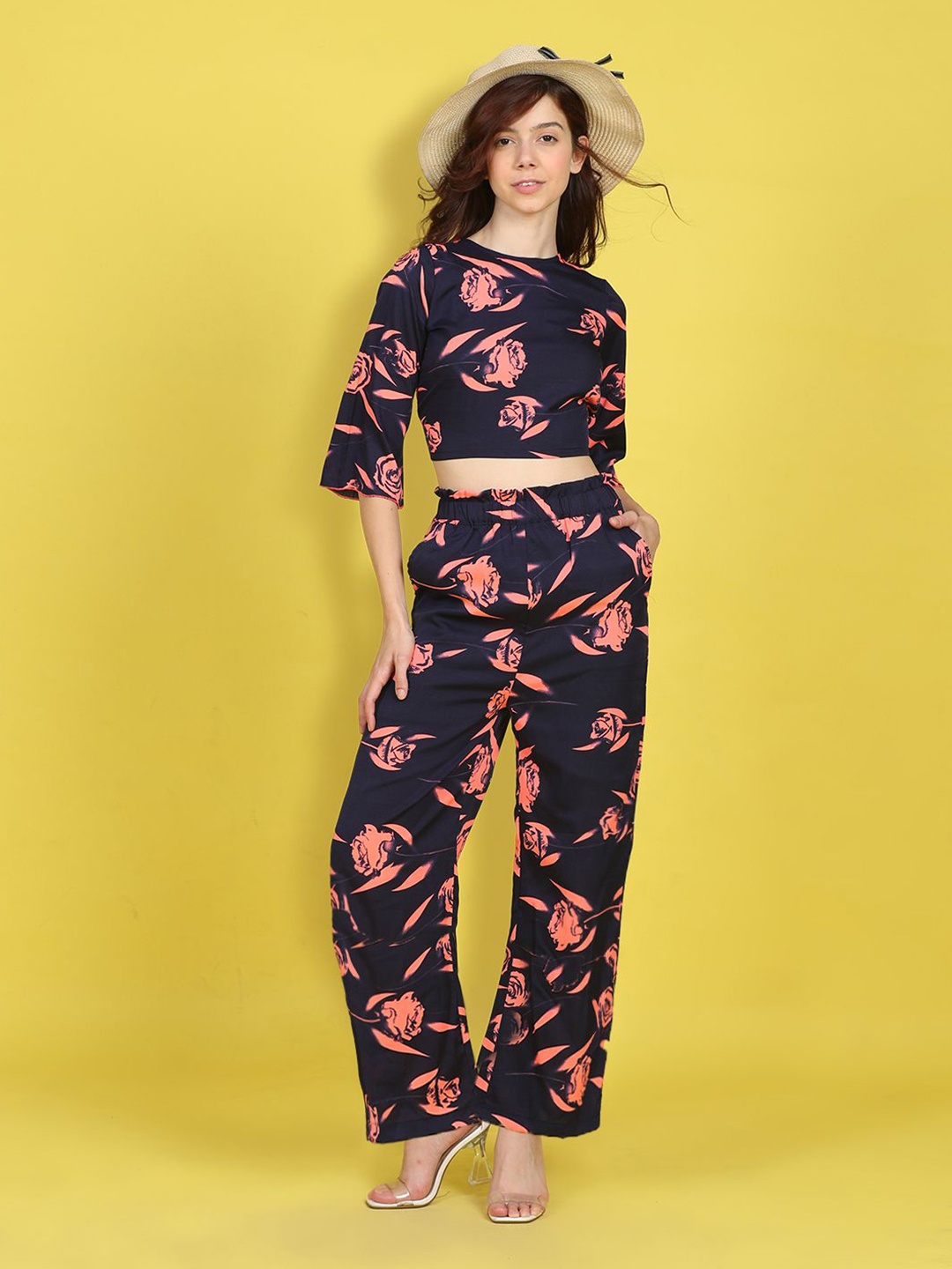 

Cutiekins Printed Top & Trousers Co-Ords Set, Navy blue