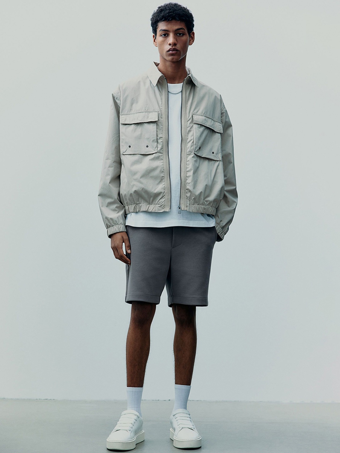 

H&M Loose Fit Utility Jacket, Beige