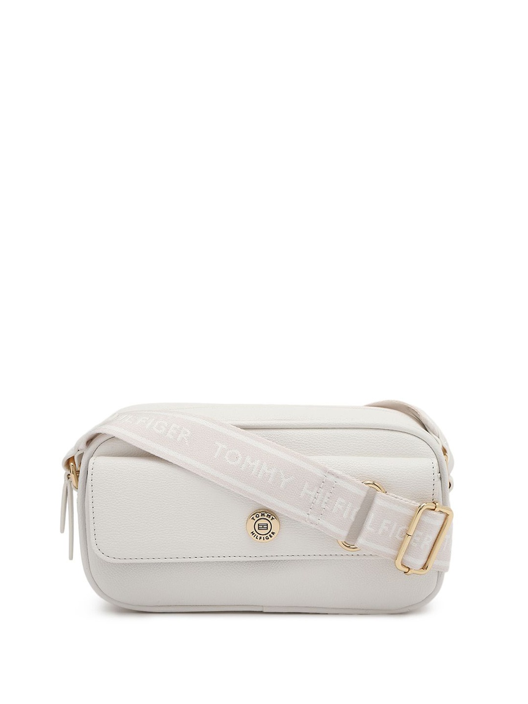 

Tommy Hilfiger PU Oversized Bowling Sling Bag, White