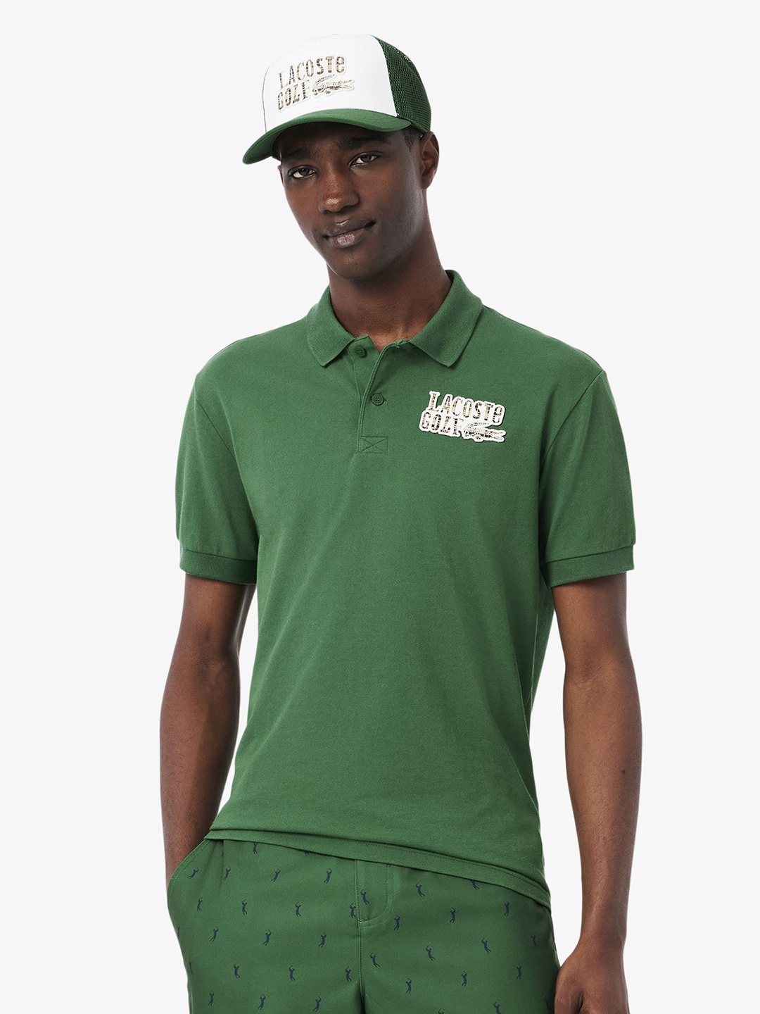 

Lacoste Men Polo Collar Applique T-shirt, Green