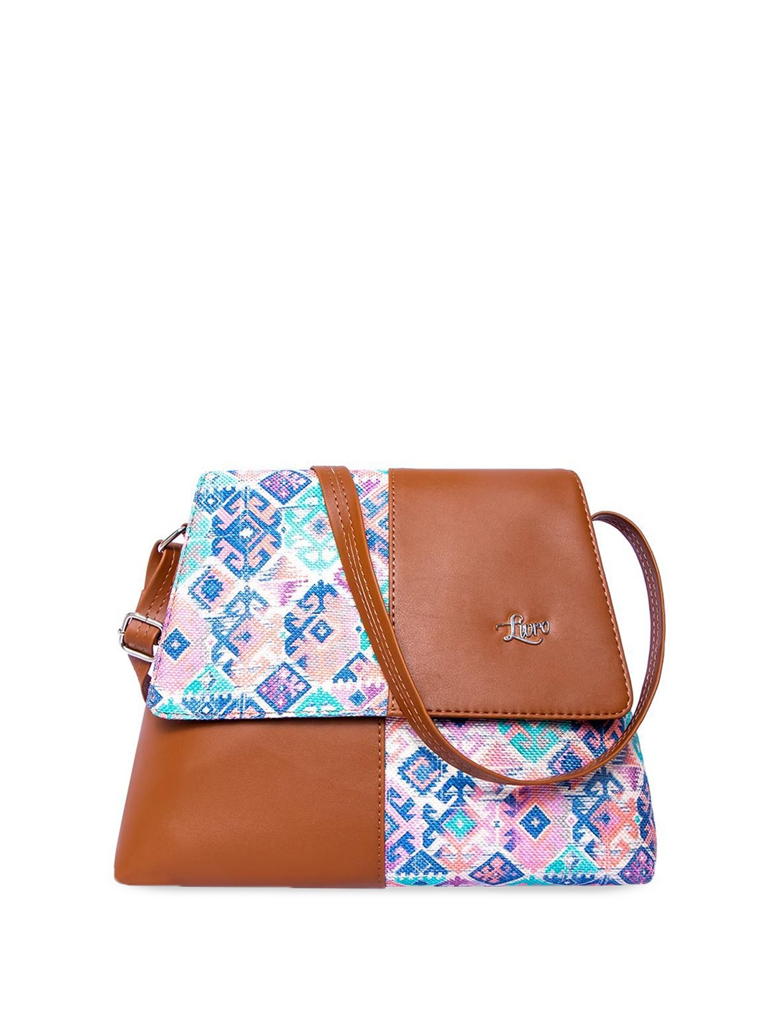 

LIVRO Floral Structured Sling Bag, Brown