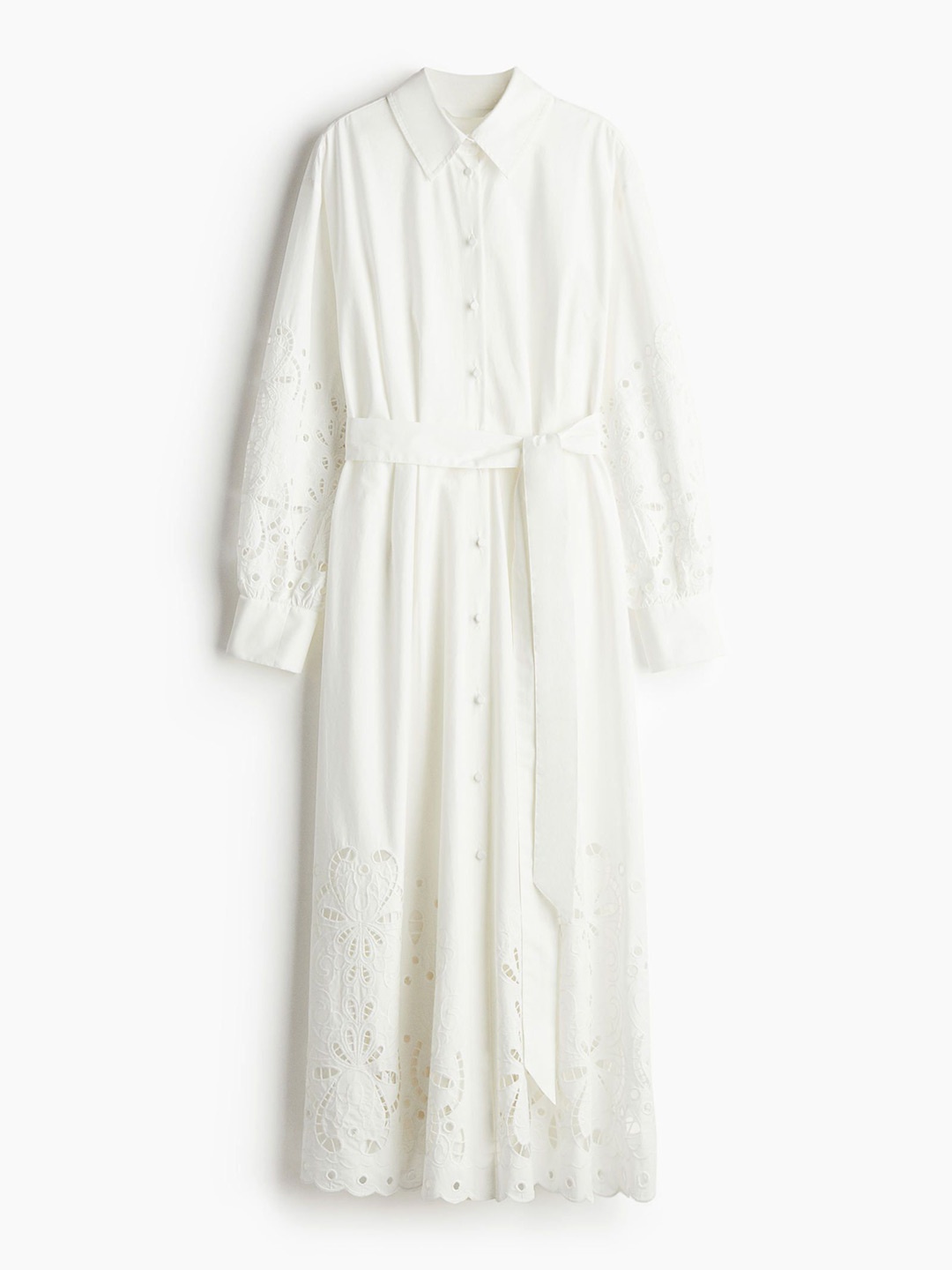 

H&M Broderie Anglaise Shirt Dress, White