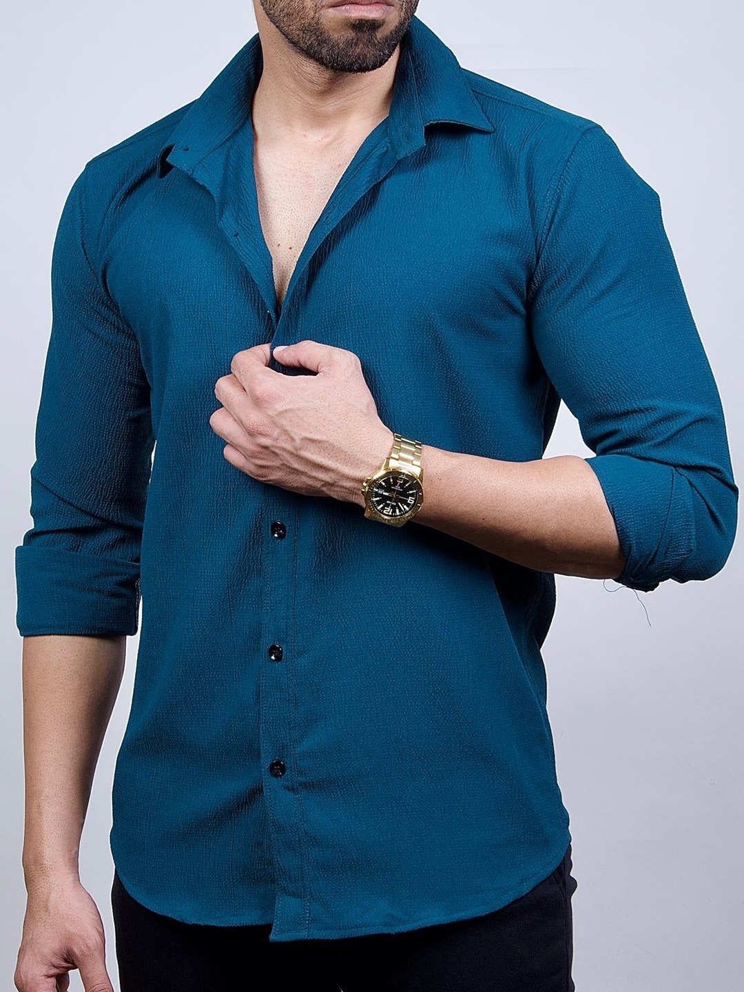 

MARMIC FAB Men Slim Fit Opaque Formal Shirt, Blue