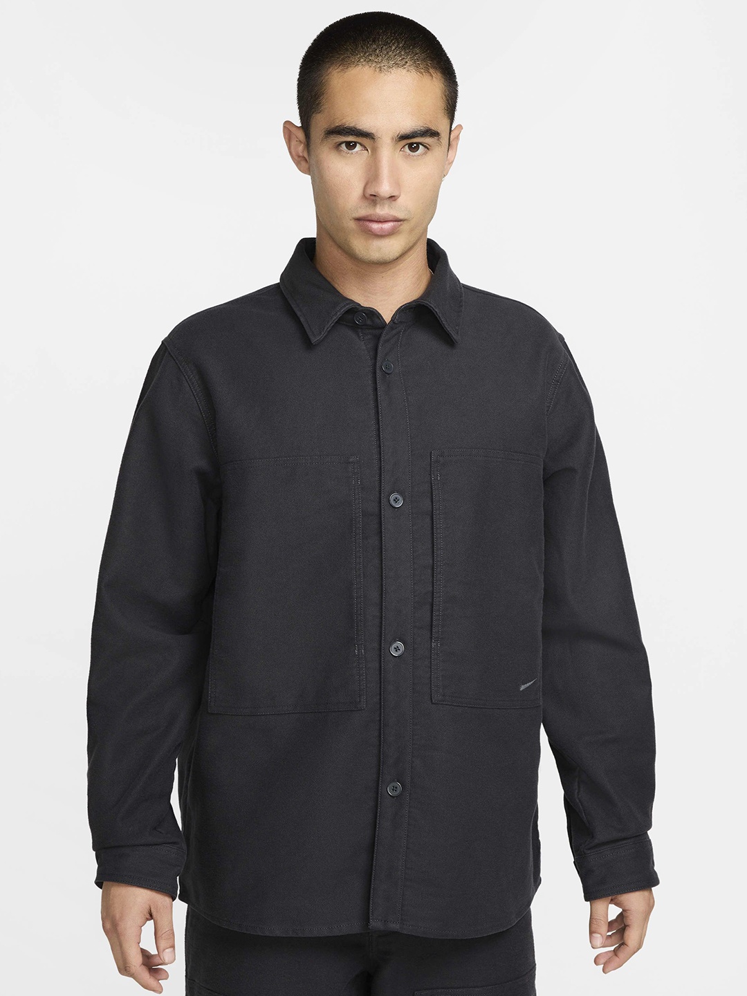 

Nike Life Men's Long-Sleeve Chamois Field Shirt, Black
