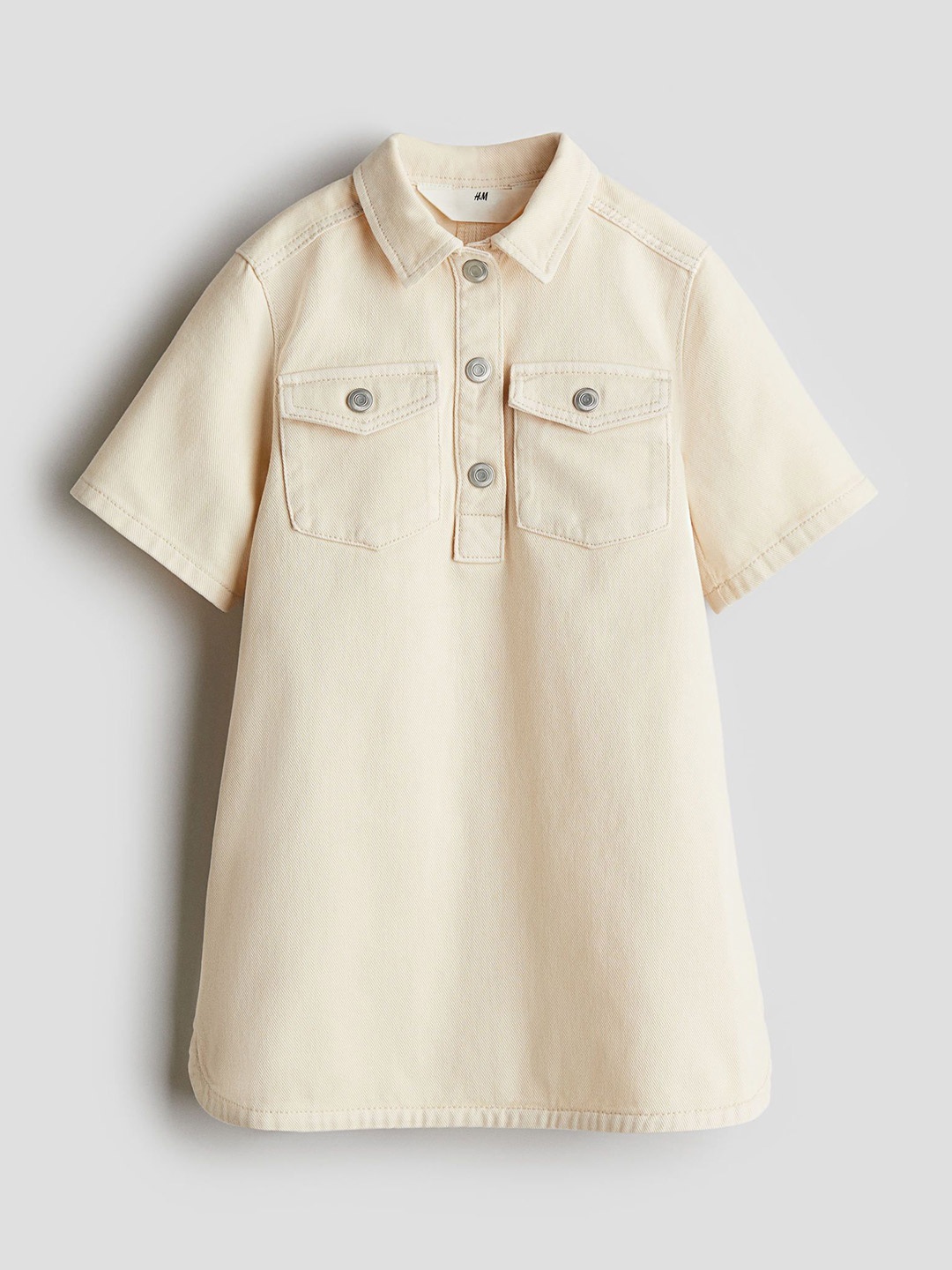 

H&M Girls A-Line Twill Dress, Beige