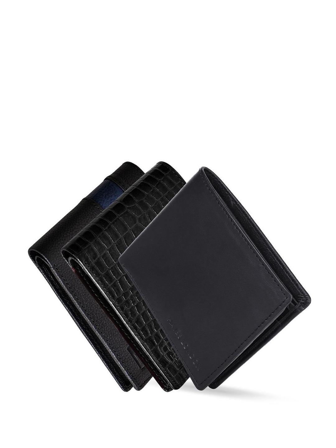 

Hayes London Men Wallets Pack of 3 Genuine Leather with RFID Blocking Combo, Black