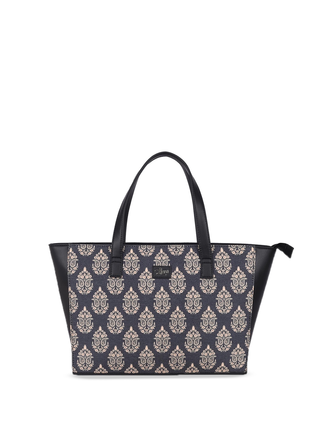 

LIVRO Floral Structured Tote Bag, Black