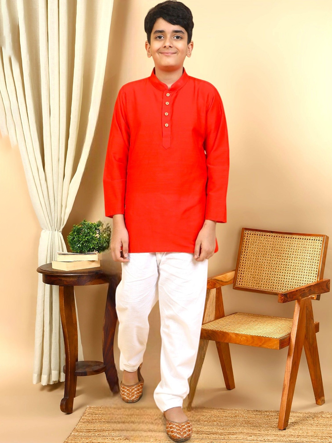 

TATTVA Boys Regular Kurta with Pyjamas, Orange