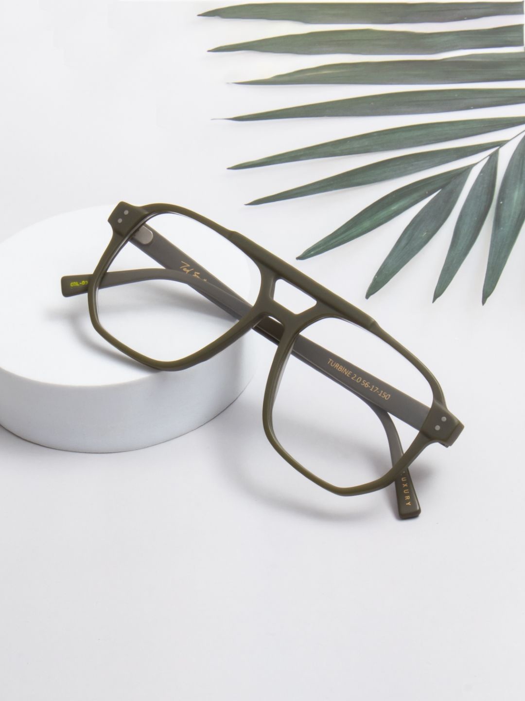 

Ted Smith Unisex Green Aviator Premium Acetate Frames