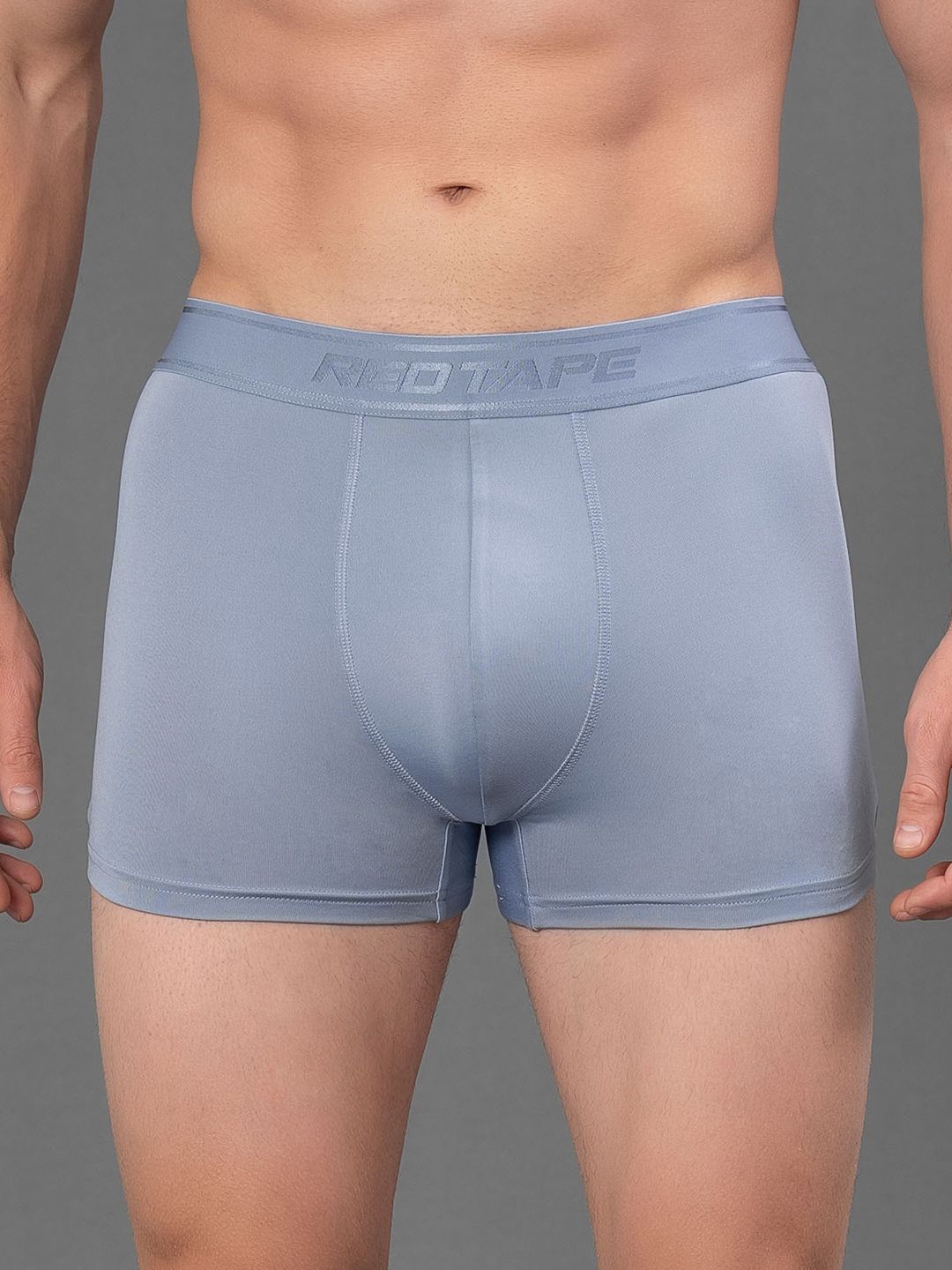 

Red Tape Solid Polyester Elastane Trunks, Blue