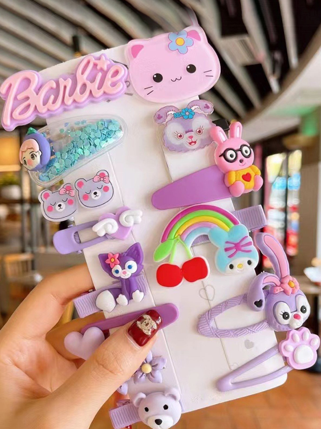 

SYGA Girls 14-Piece Hair Clip Set, Purple