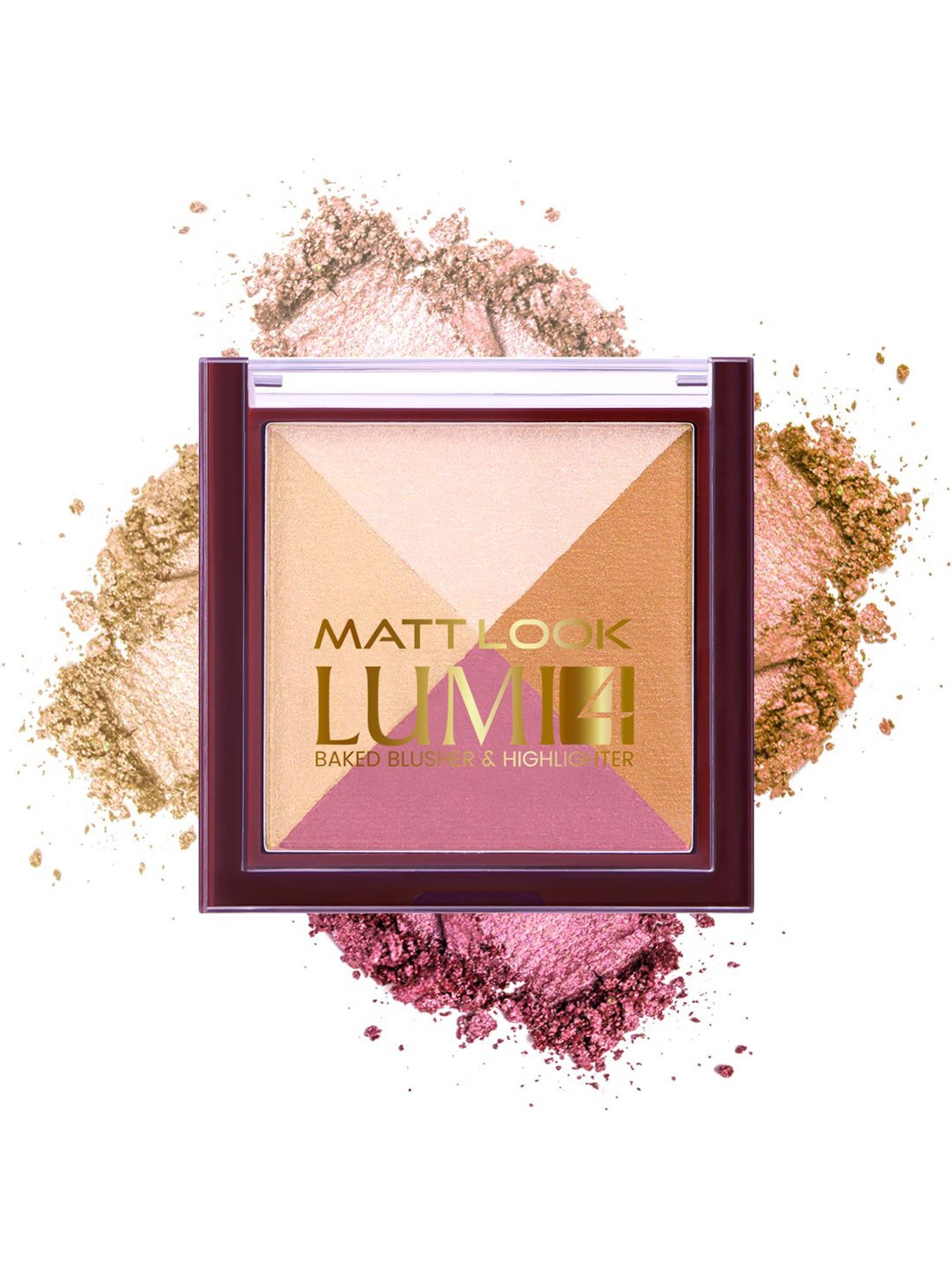 

Mattlook Lumi 4 Baked Blusher & HIghlighter - 7.5 g- Lust Of Love 03, Pink