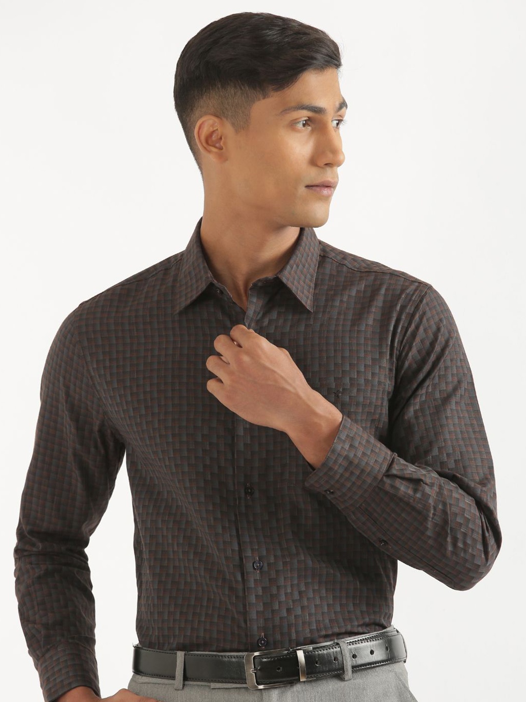 

CROYDON UK Men Comfort Opaque Checked Casual Shirt, Multi