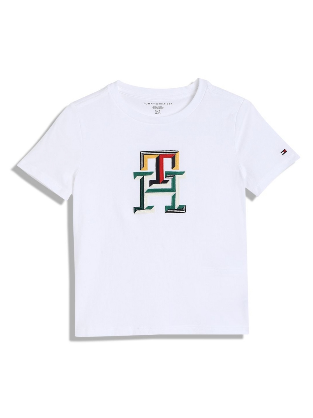 

Tommy Hilfiger Boys Typography Printed Round Neck Cotton T-shirt, White