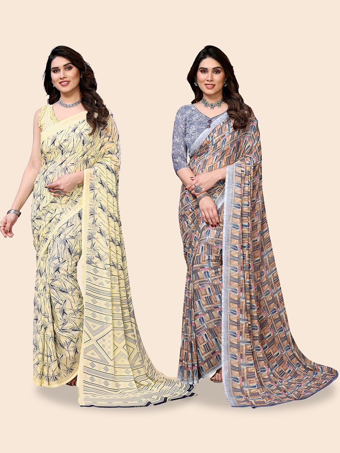 

Moda Rapido Floral Poly Georgette Saree, Yellow