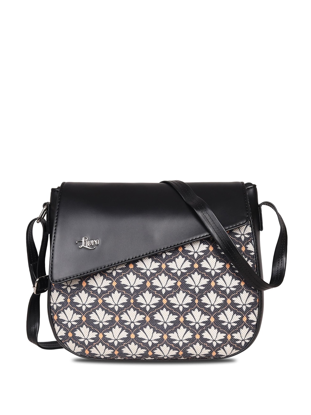 

LIVRO Floral Structured Sling Bag, Black