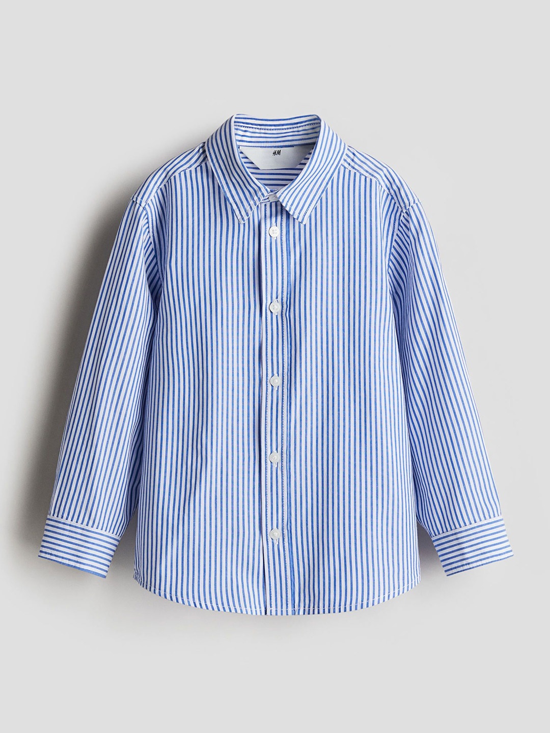 

H&M Long-Sleeved Cotton Shirt, Blue