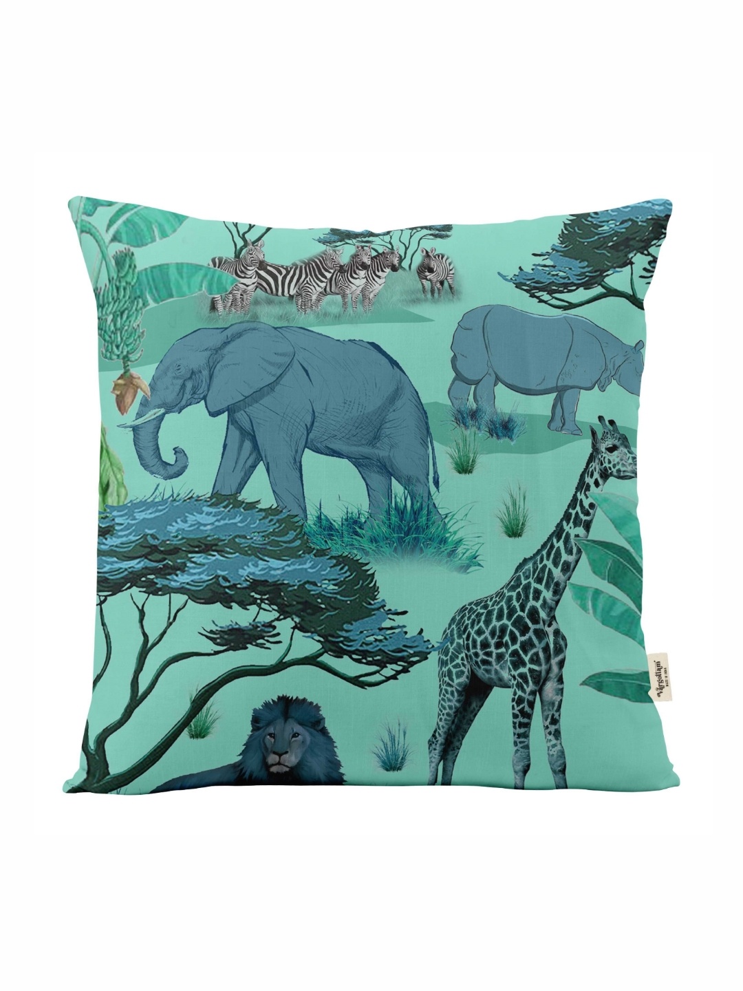 

Vargottam Blue & Black Set of 5 Square Cushion Covers