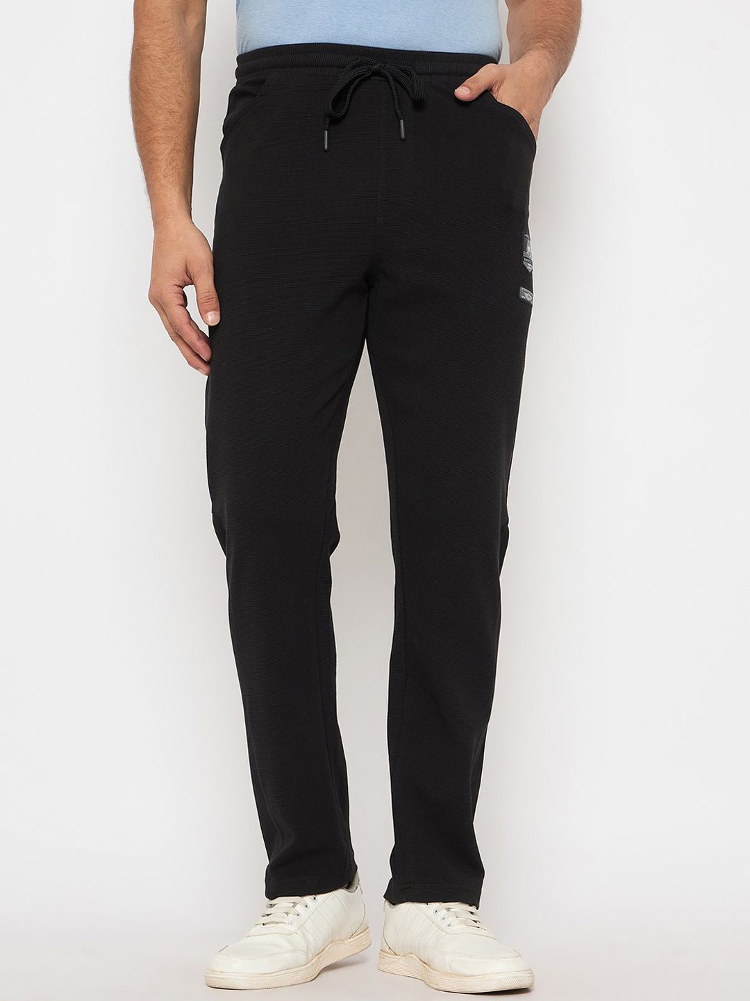 

Duke Mens Printed Mid-Rise TrackPants, Black