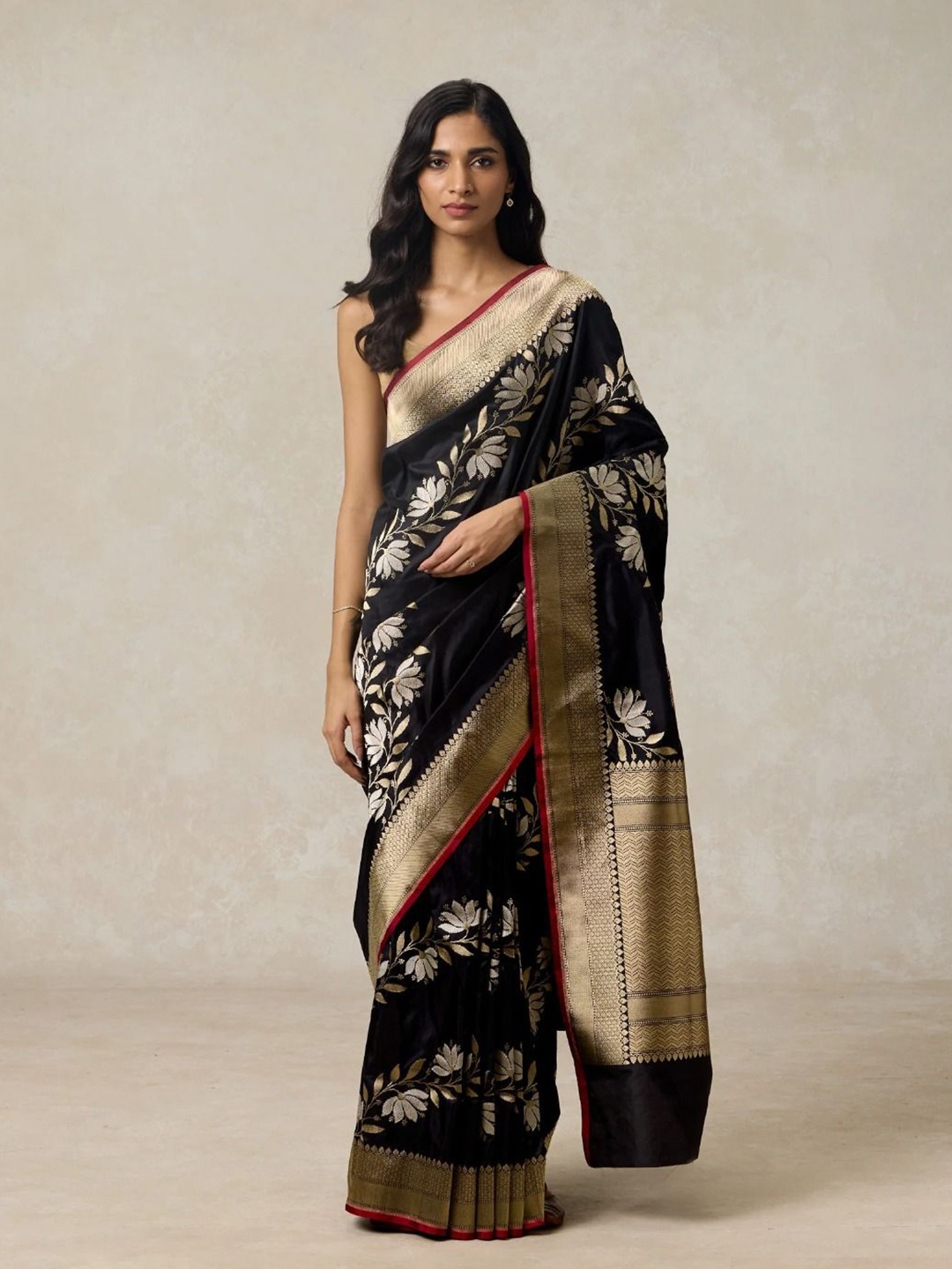 

Anouk Woven Design Zari Banarasi Saree, Black