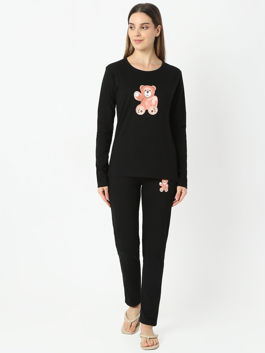 

Smarty Pants Women Printed Night suit, Black