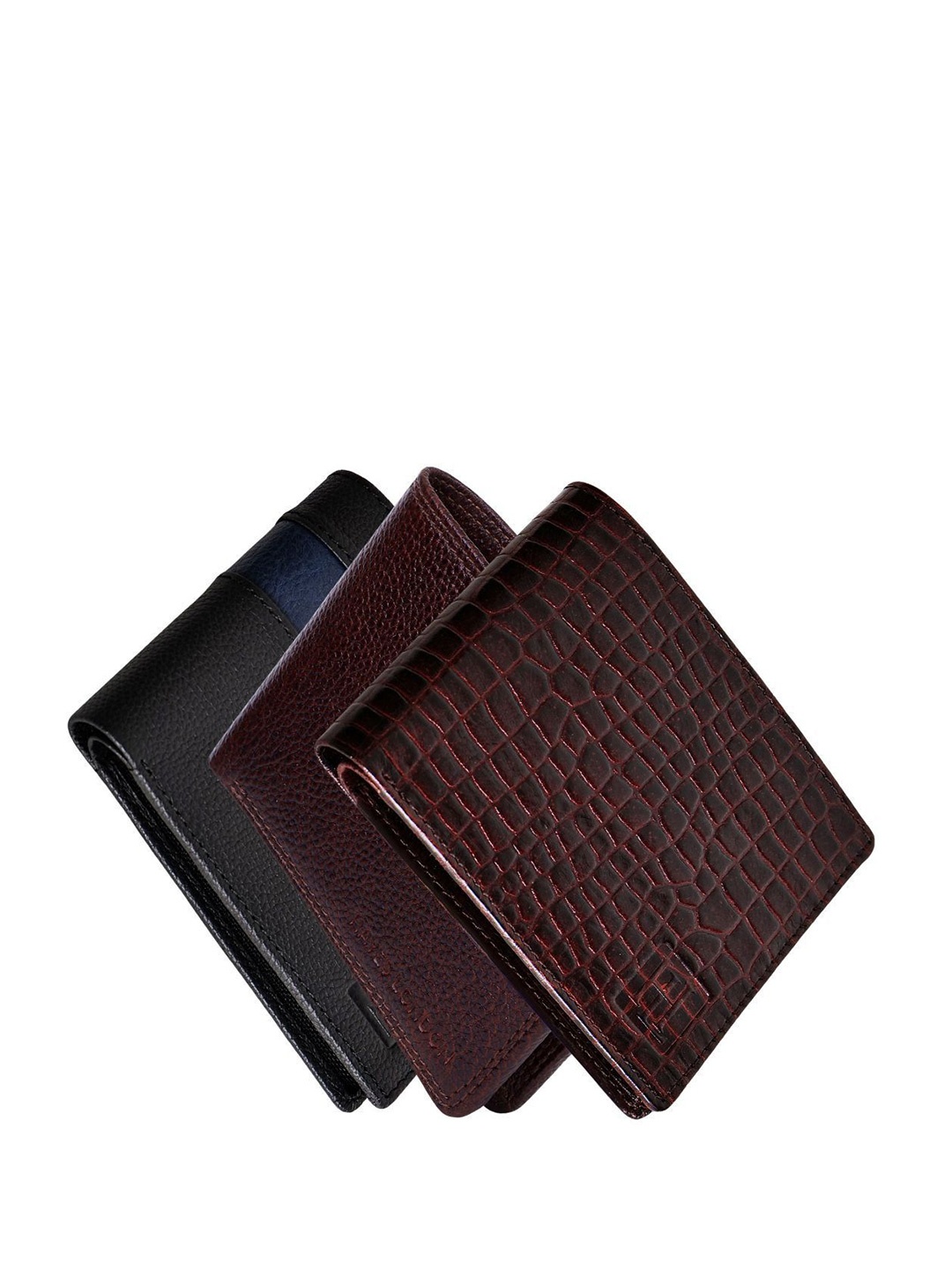 

Hayes London Men Wallets Pack of 3 Genuine Leather with RFID Blocking Combo, Brown