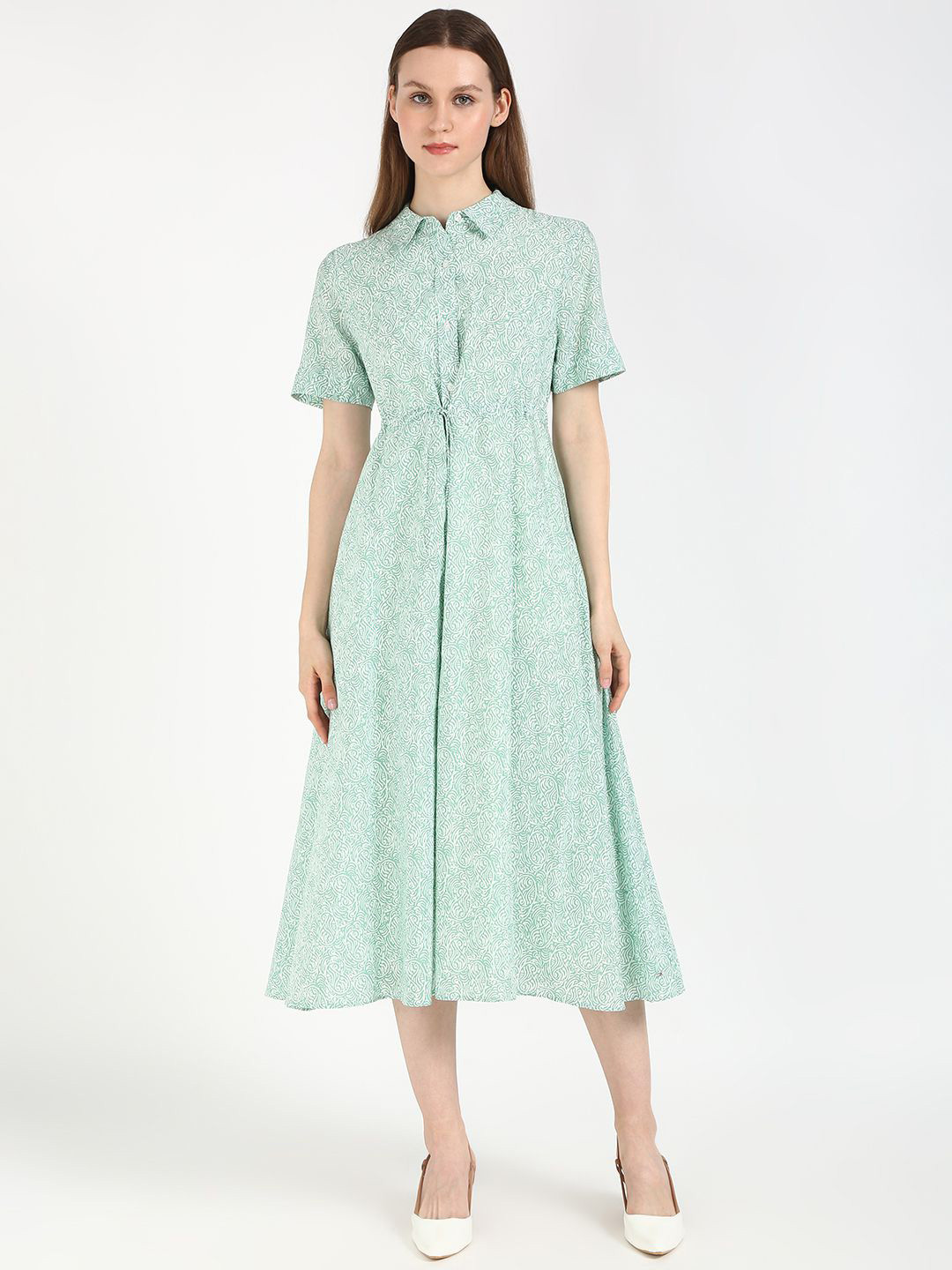 

Tommy Hilfiger Floral Print Organic Cotton Shirt Maxi Dress, Green