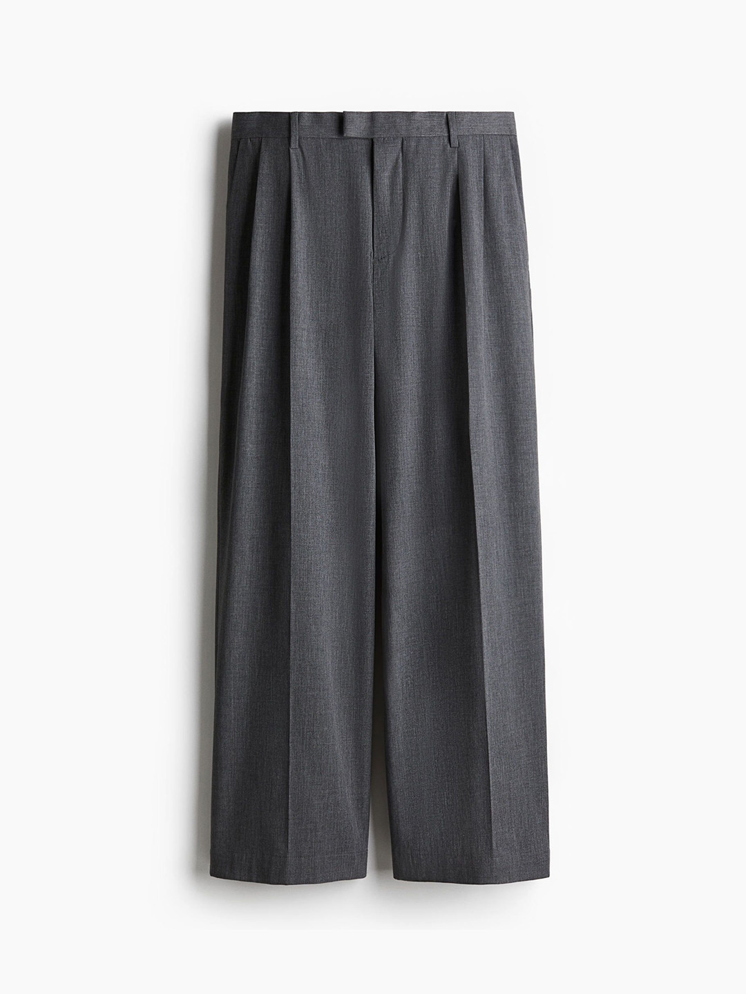 

H&M Loose Fit Tailored Trousers, Grey