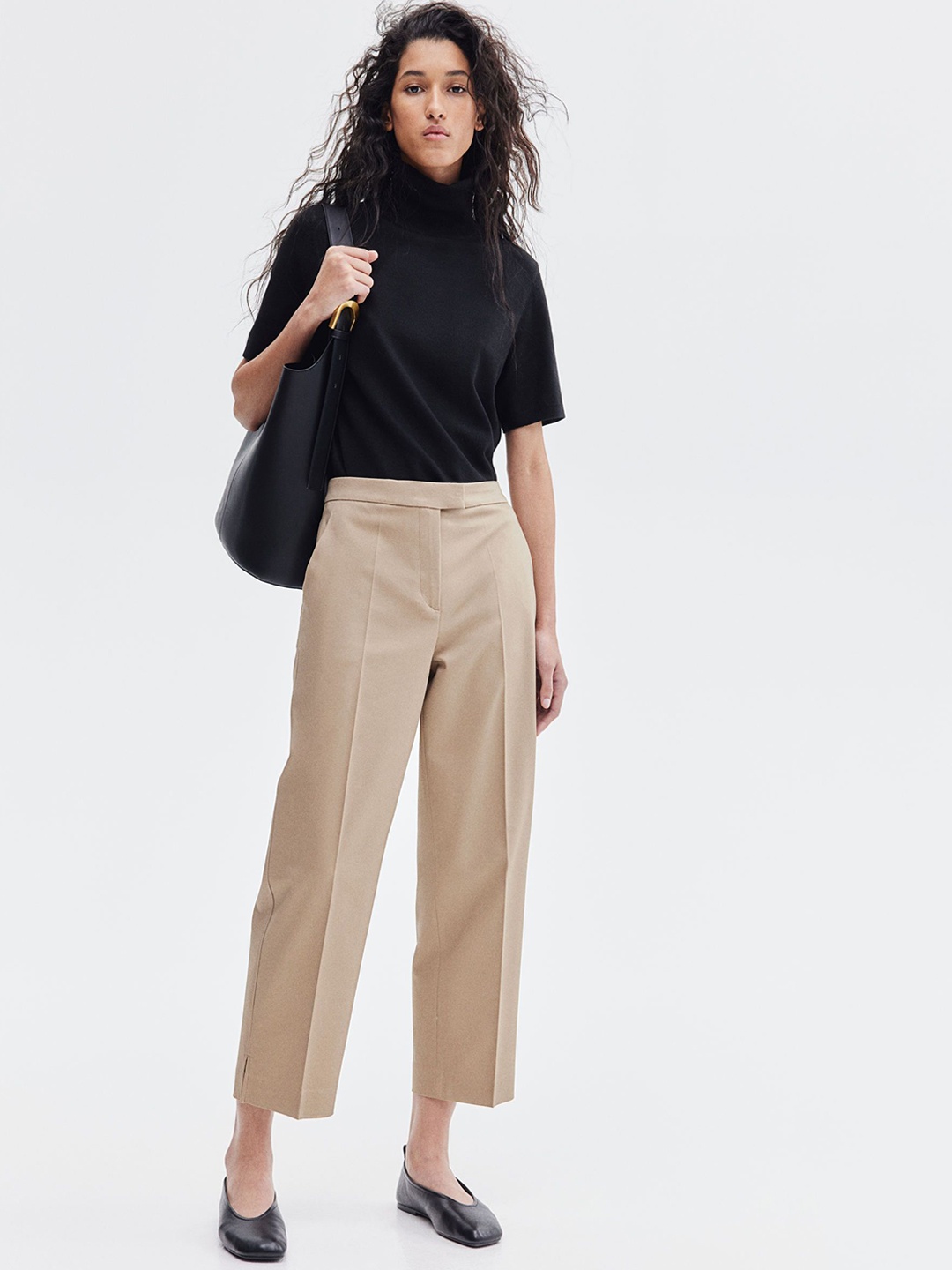 

H&M Women Tailored Cigarette Trousers, Beige