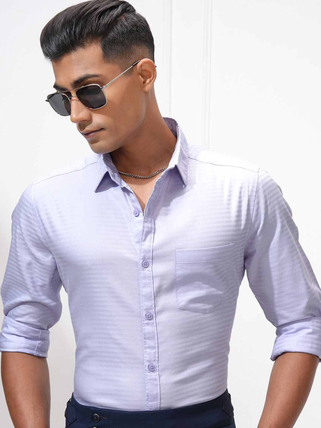 

HIGHLANDER Men Opaque Casual Shirt, Lavender