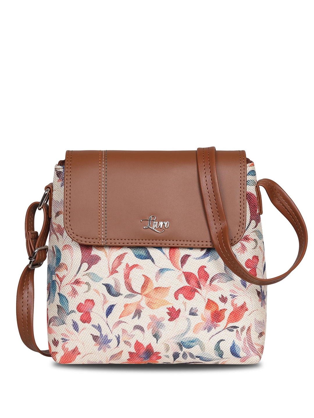 

LIVRO Floral Structured Sling Bag, Brown