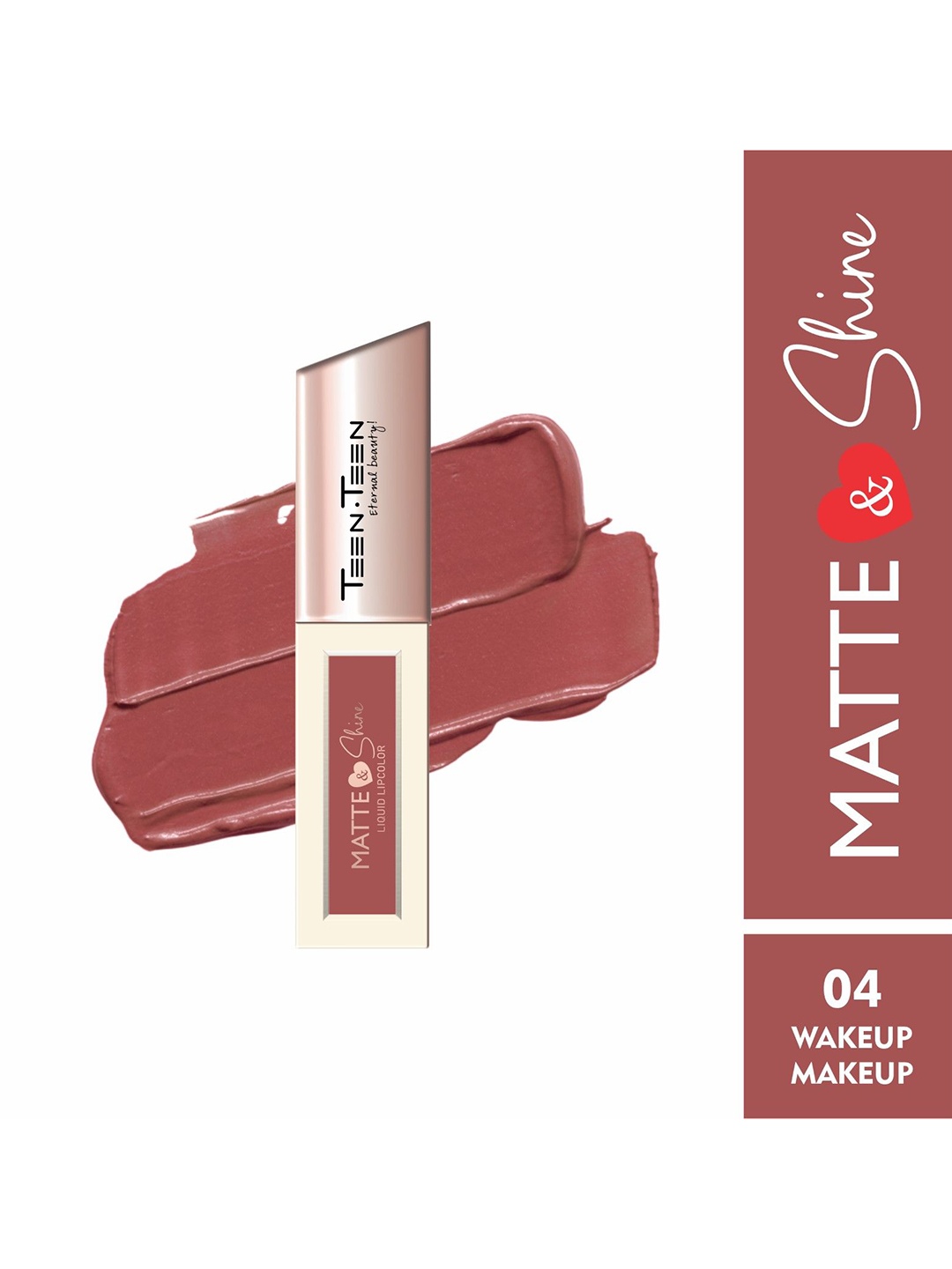 

TEEN TEEN COSMETICS Matte & Shine Liquid Lip Color Lipstick - 4 ml - Wakeup Makeup 04, Peach